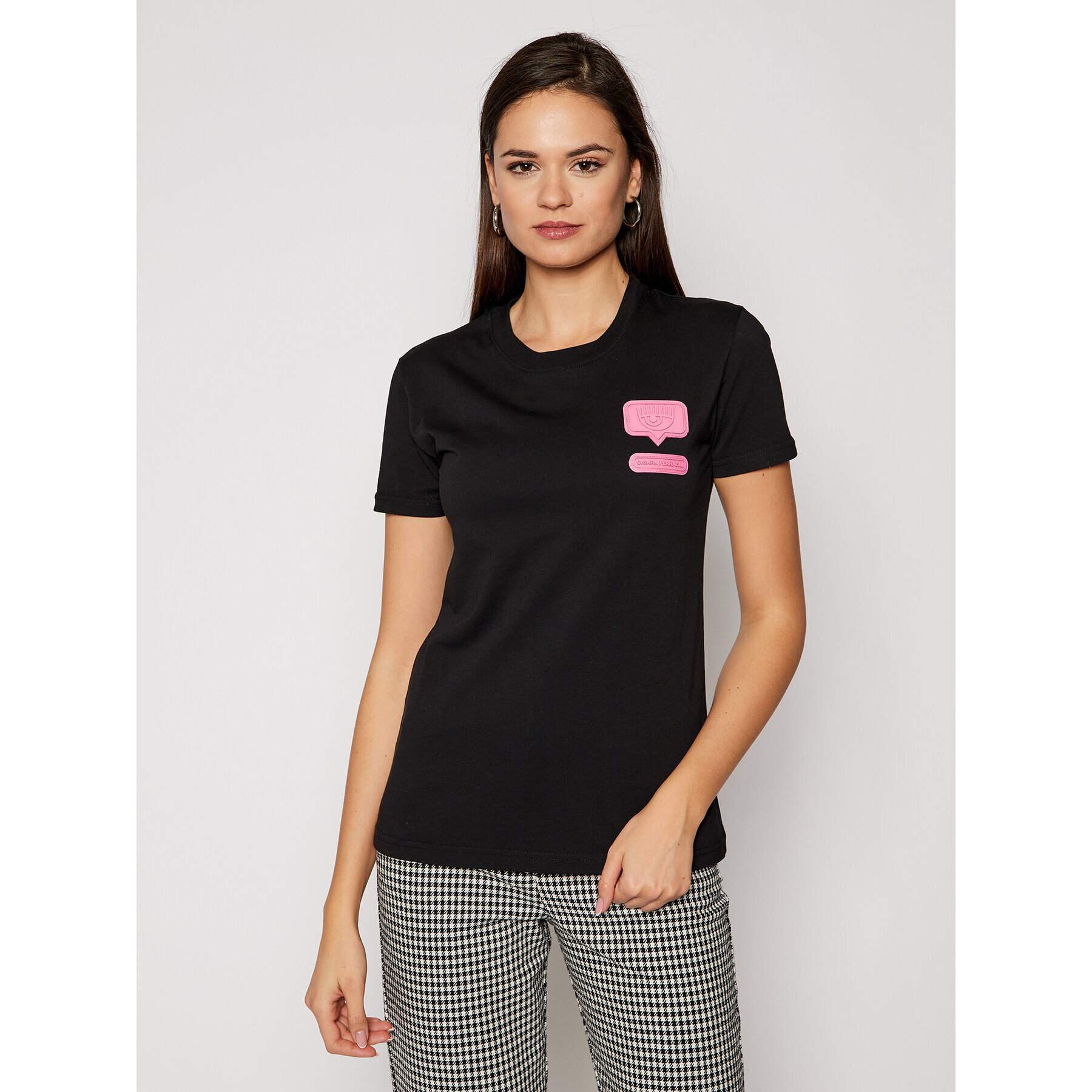 Chiara Ferragni Tricou CFT095 Negru Regular Fit - Pled.ro