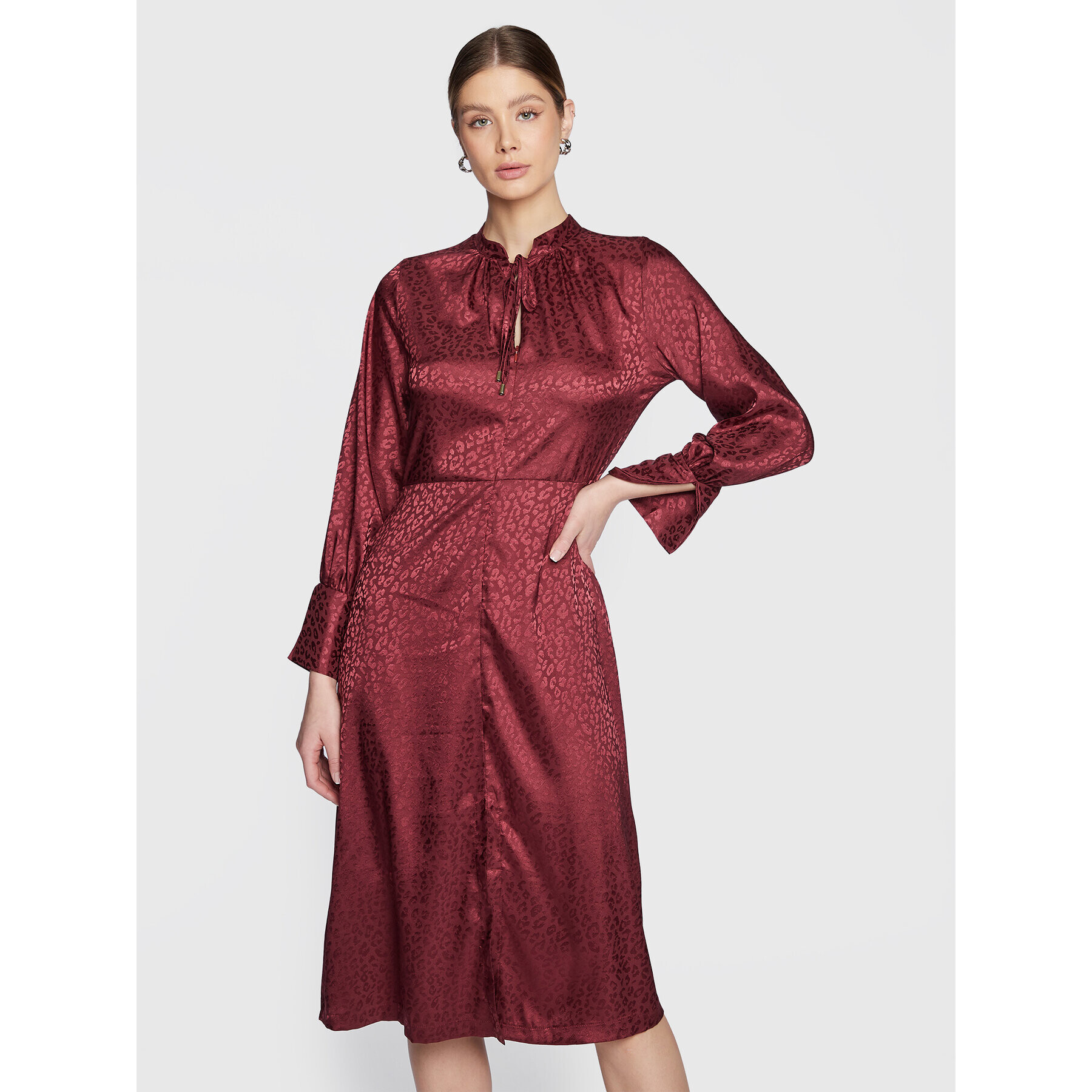 Closet London Rochie de zi D8522 Vișiniu Regular Fit - Pled.ro