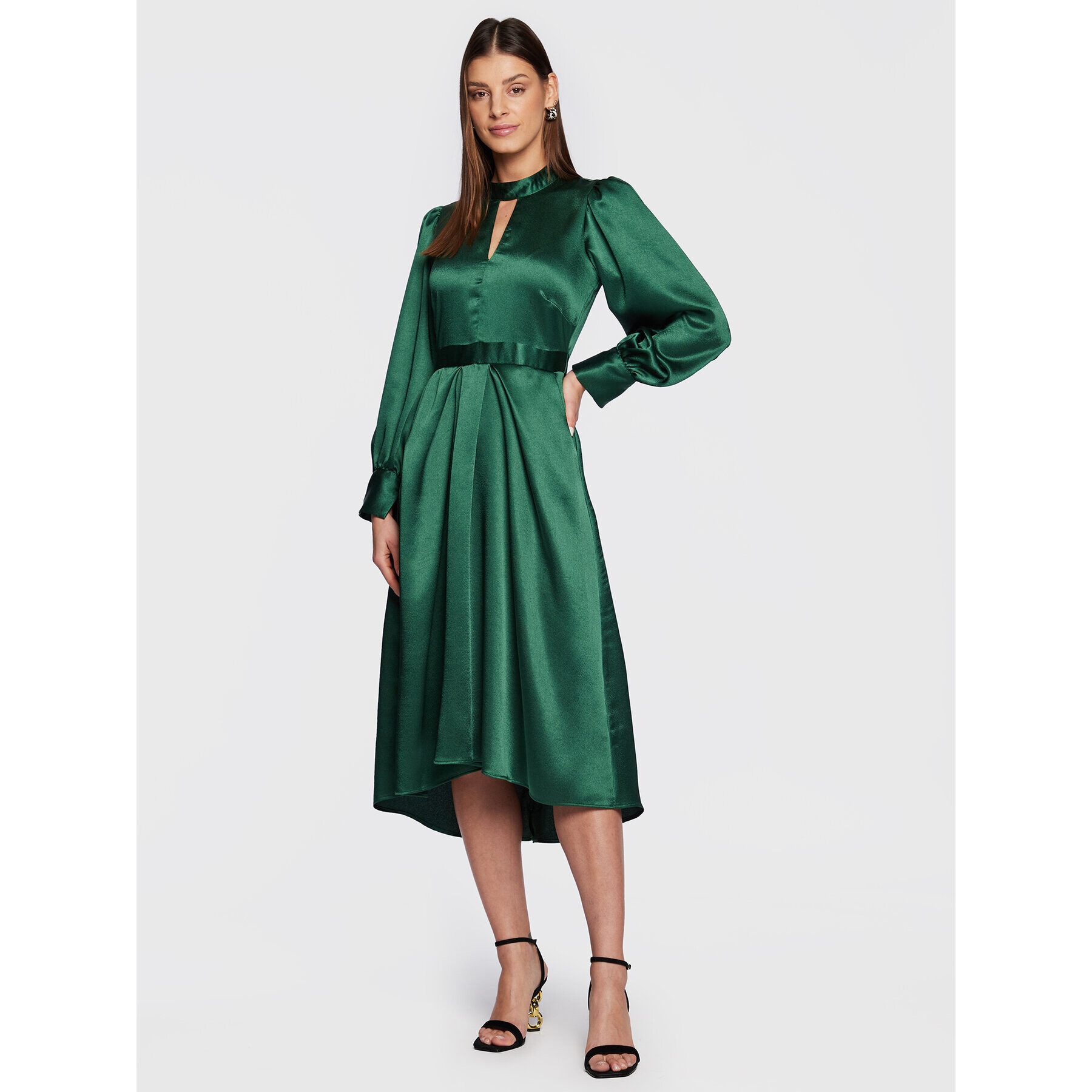 Closet London Rochie de zi D8552 Verde Regular Fit - Pled.ro