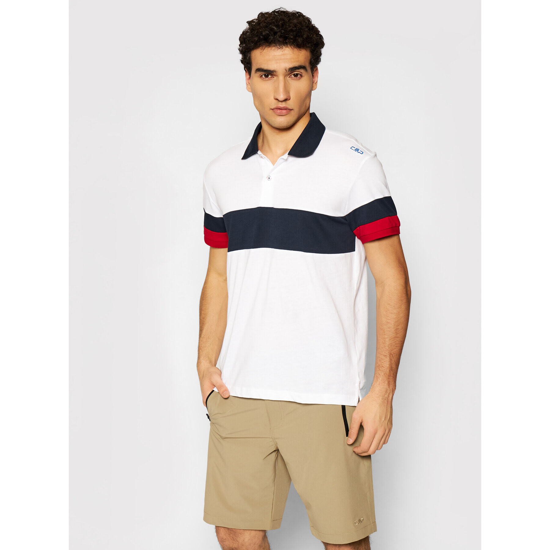 CMP Tricou polo 31D8577 Alb Regular Fit - Pled.ro