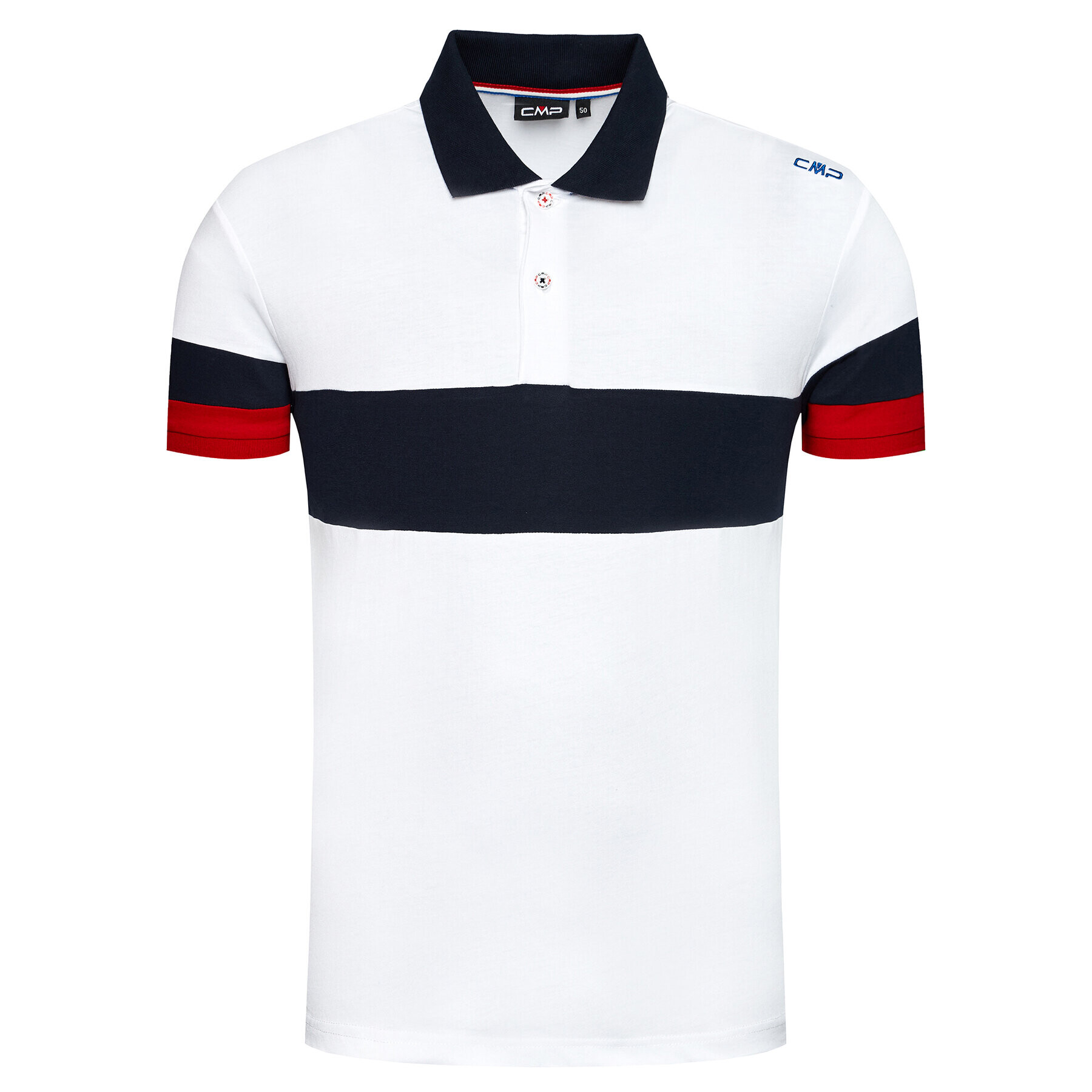 CMP Tricou polo 31D8577 Alb Regular Fit - Pled.ro