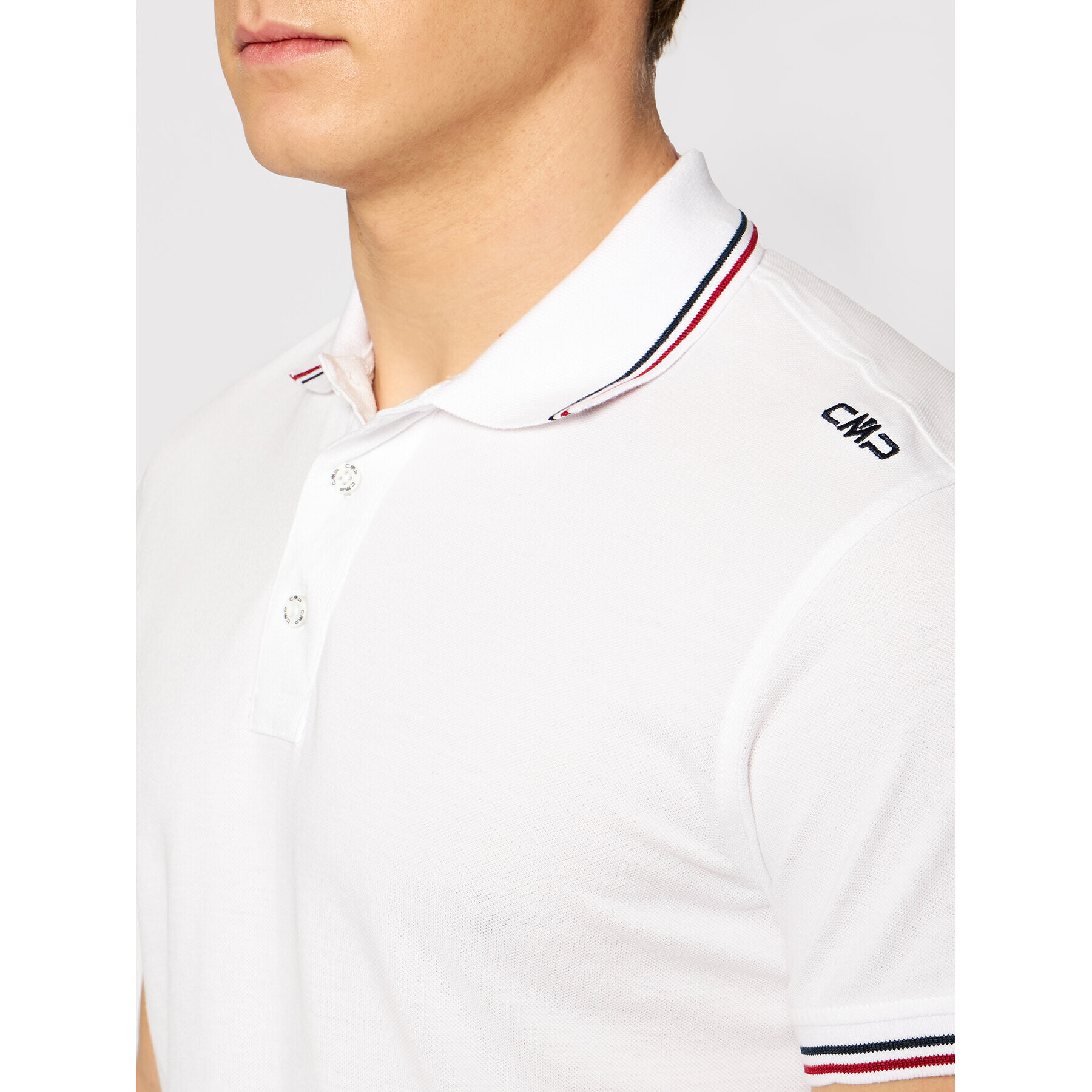 CMP Tricou polo 39D8367 Alb Regular Fit - Pled.ro