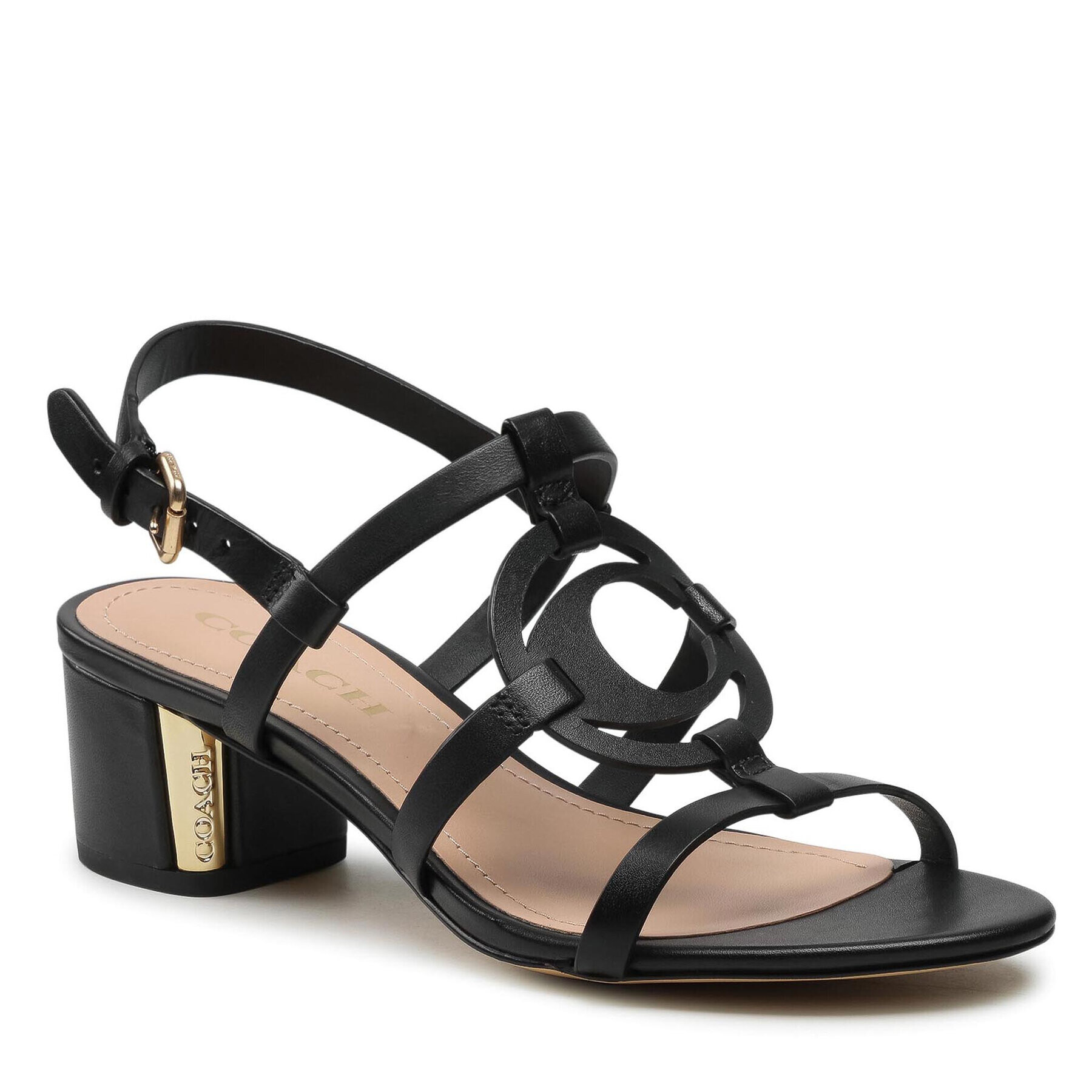 Coach Sandale Edina Leather Sandal C4340 Negru - Pled.ro