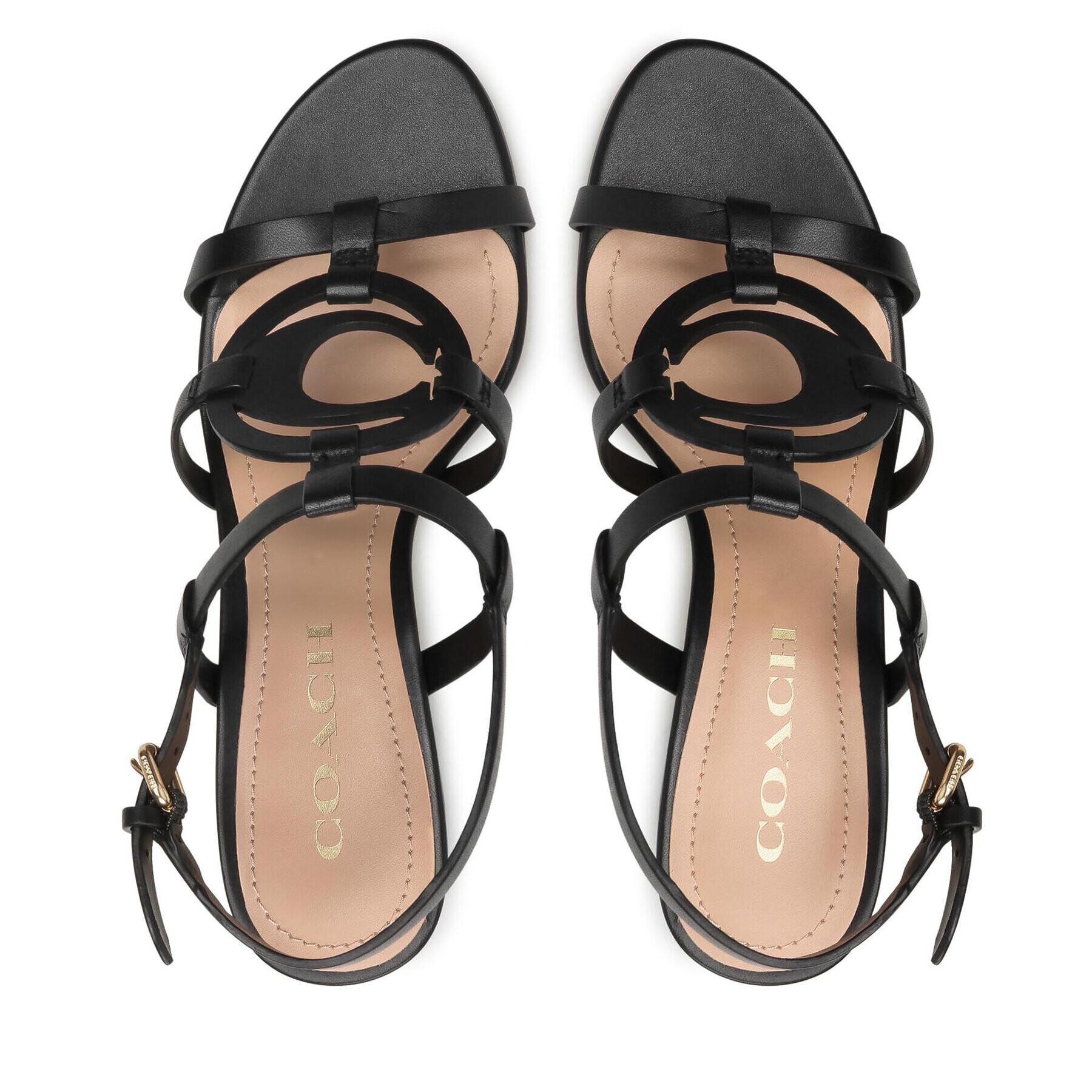 Coach Sandale Edina Leather Sandal C4340 Negru - Pled.ro