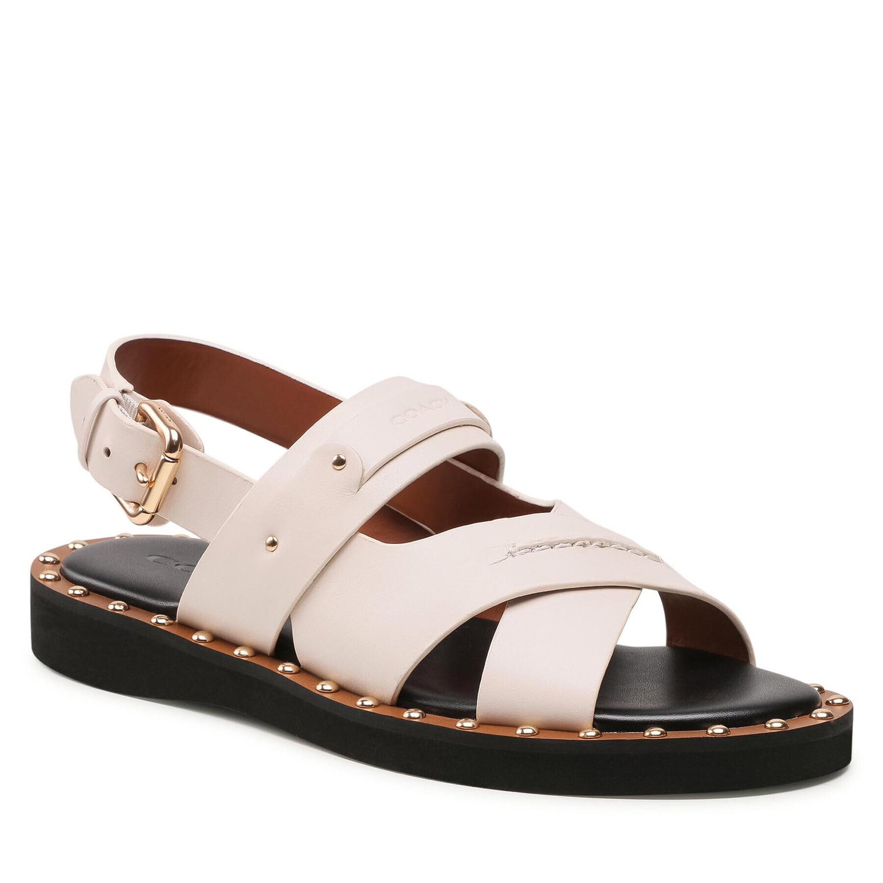 Coach Sandale Gemma Leather Sandal C4376 Alb - Pled.ro