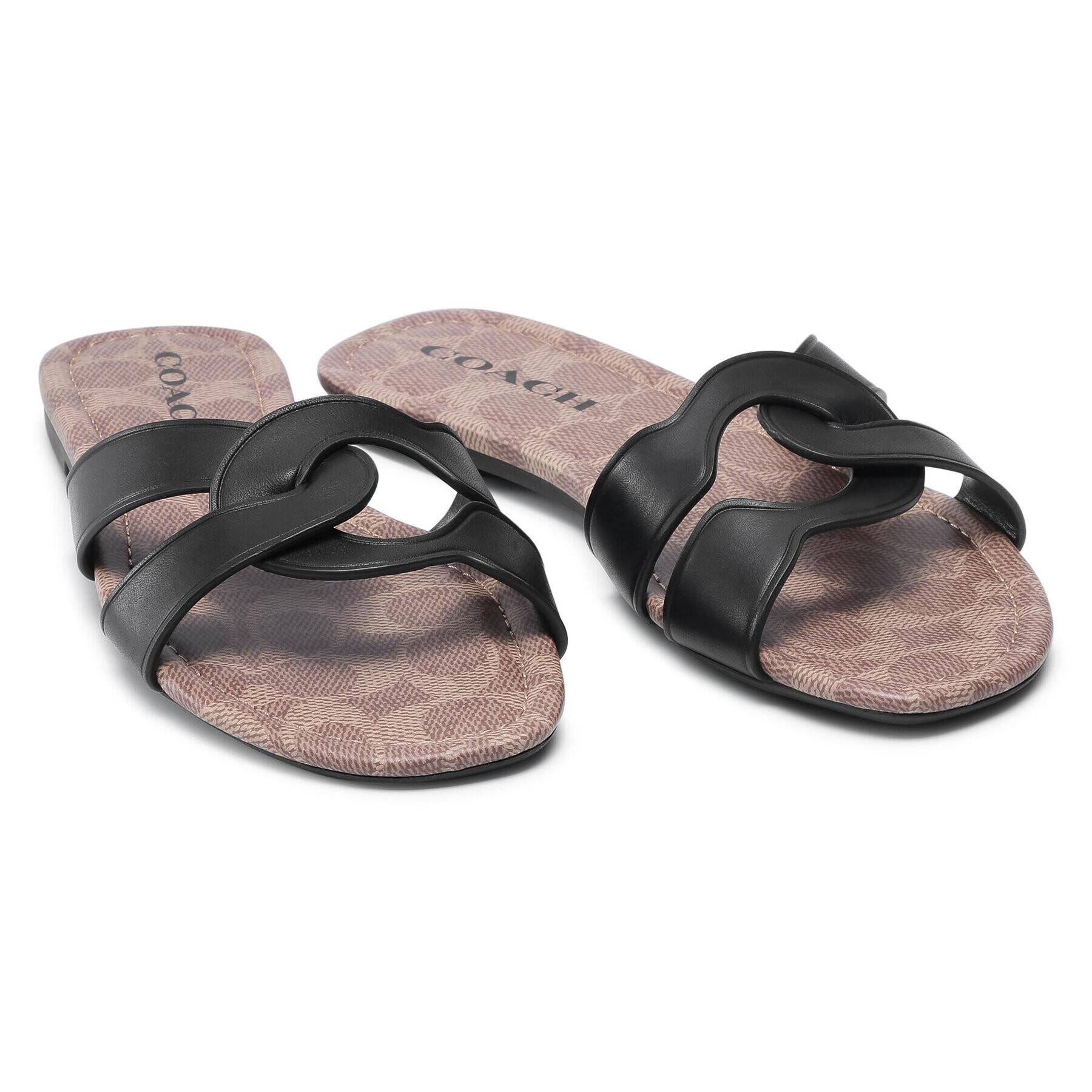 Coach Șlapi Essie Leather Sandal C2310 Negru - Pled.ro