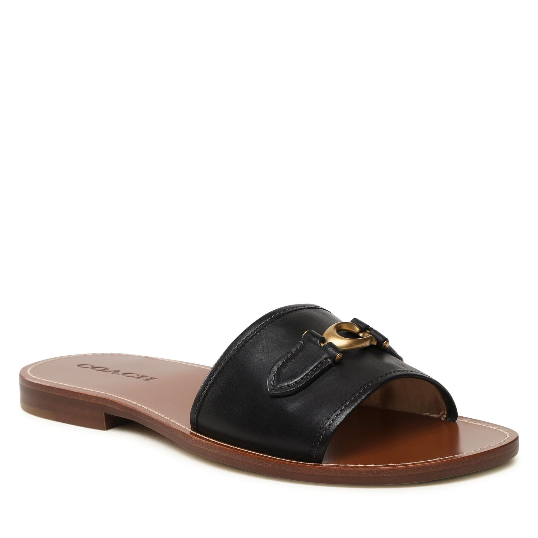 Coach Șlapi Ina Leather Sandal CI200 Negru - Pled.ro