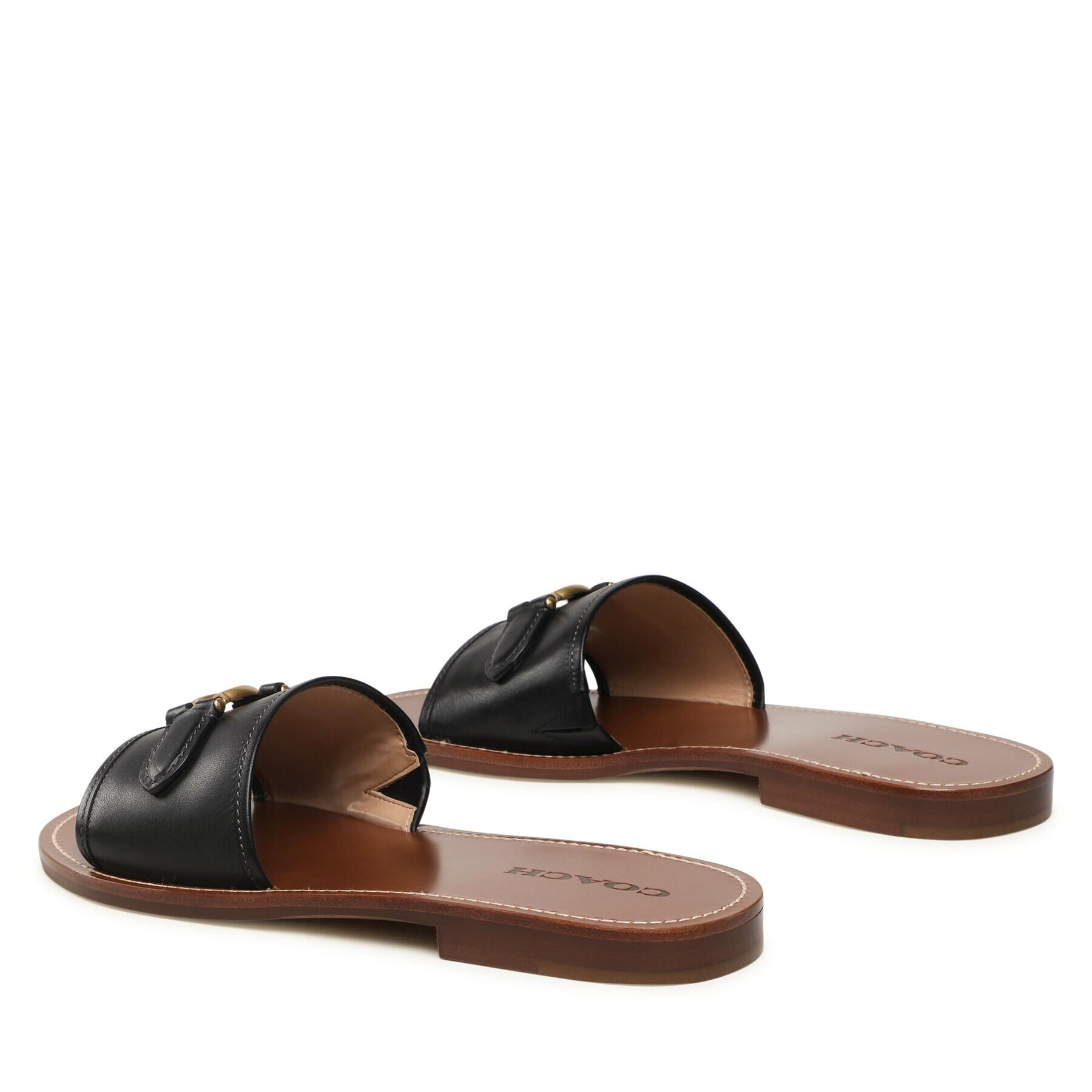 Coach Șlapi Ina Leather Sandal CI200 Negru - Pled.ro