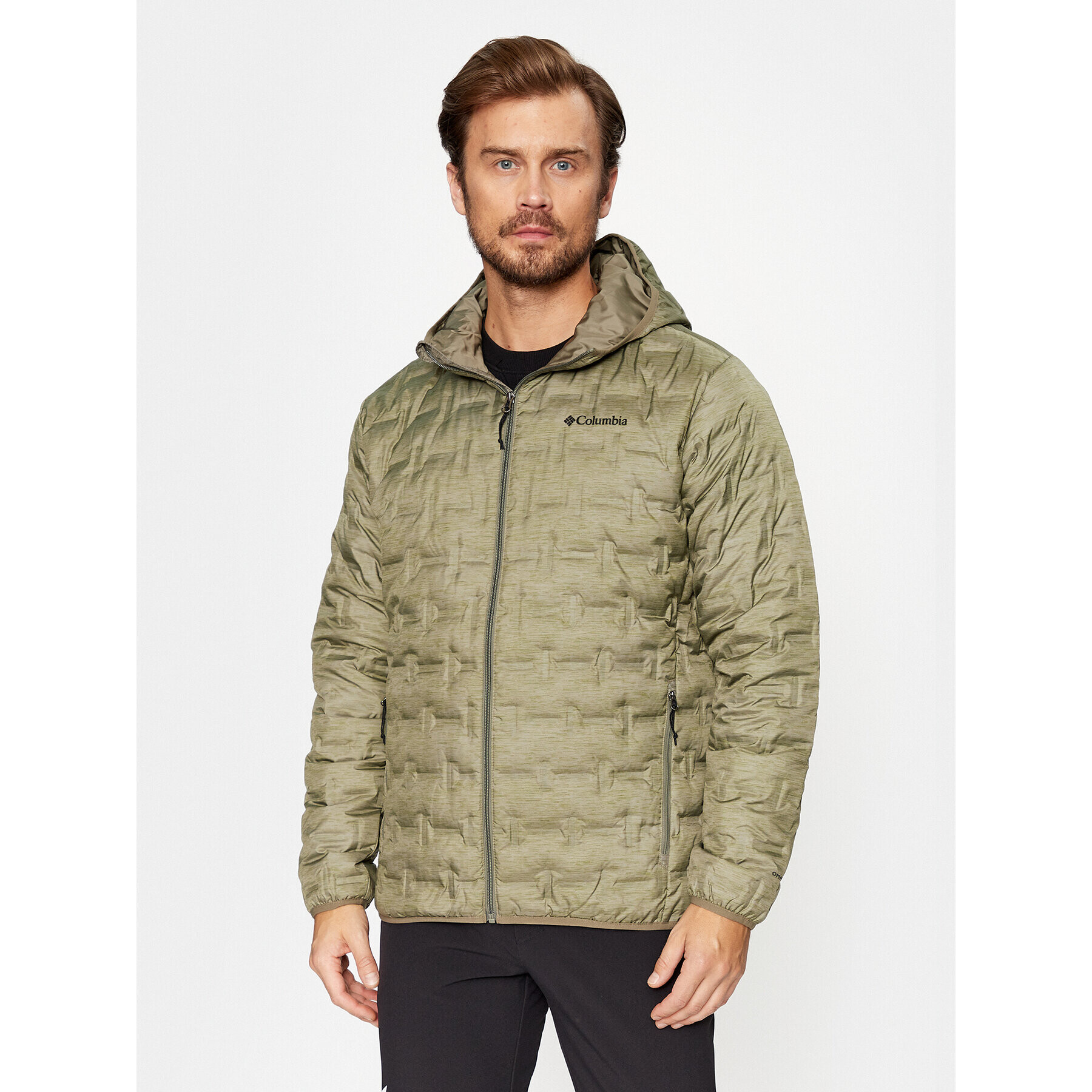 Columbia Geacă din puf Delta Ridge™ Down Hooded Jacket Verde Regular Fit - Pled.ro