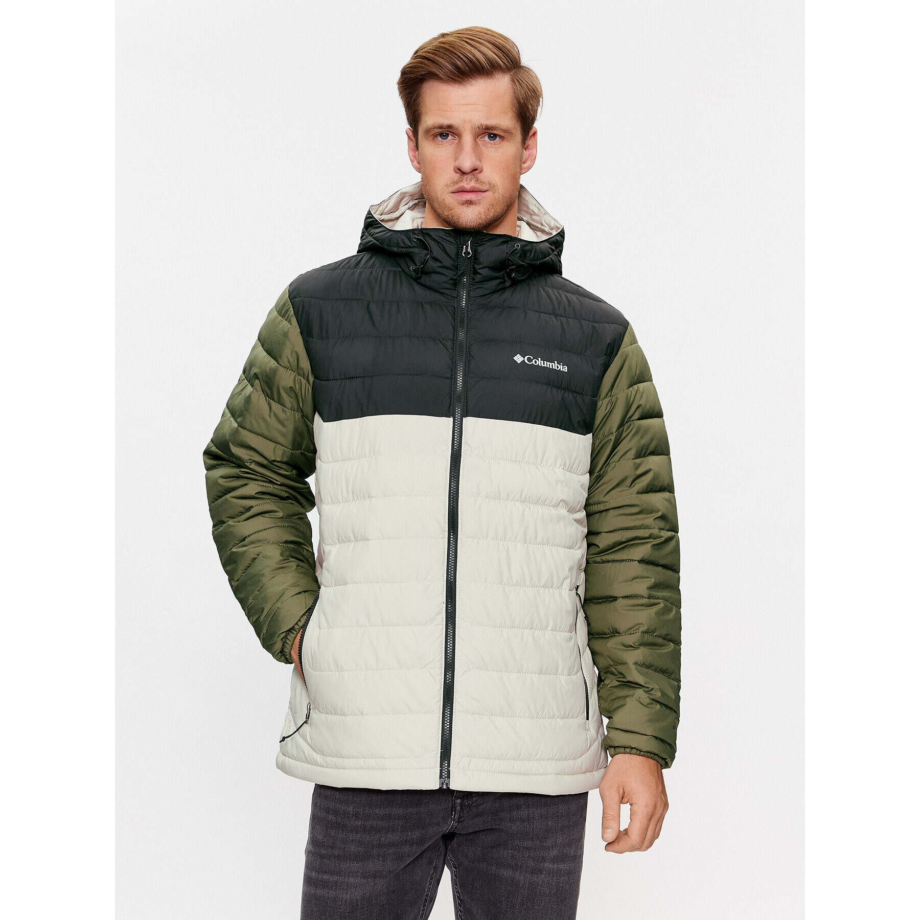 Columbia Geacă din puf Powder Lite™ Hooded Jacket Maro Regular Fit - Pled.ro