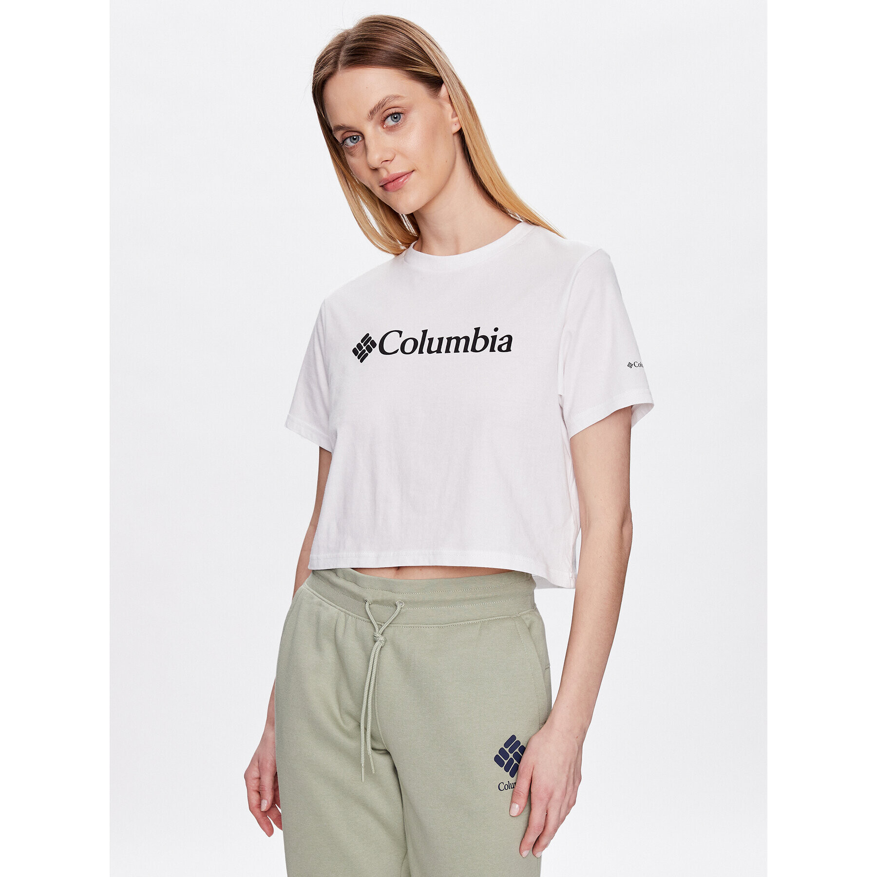 Columbia Tricou North Casades 1930051 Alb Cropped Fit - Pled.ro