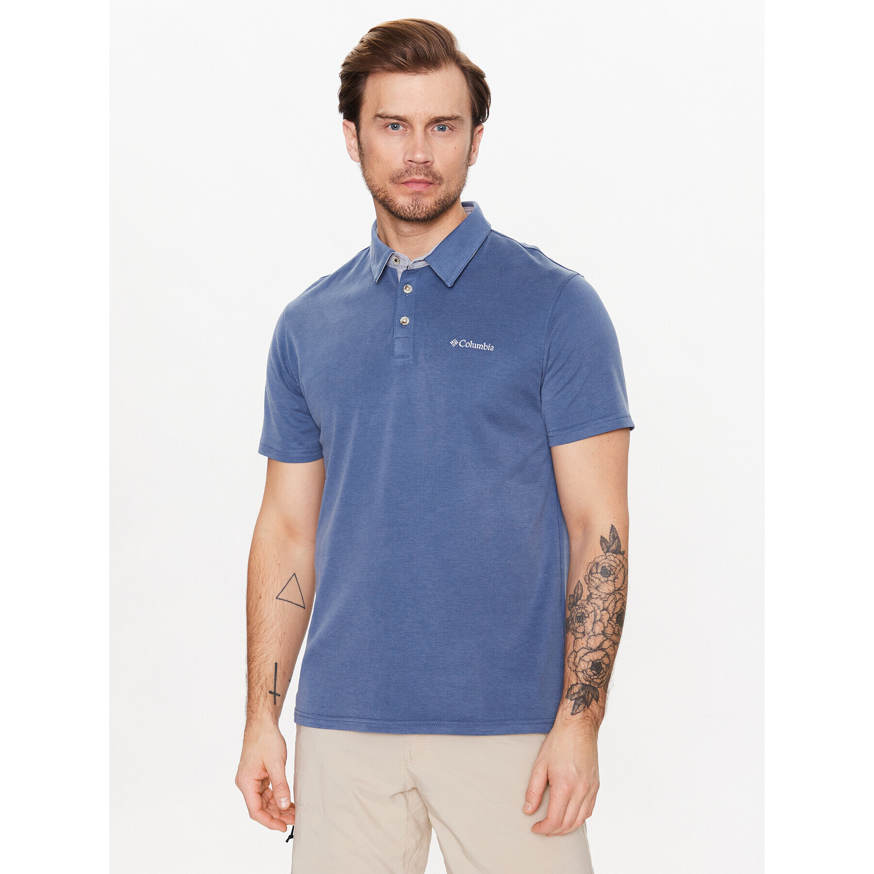 Columbia Tricou polo Melson Point 1772721 Albastru Regular Fit - Pled.ro