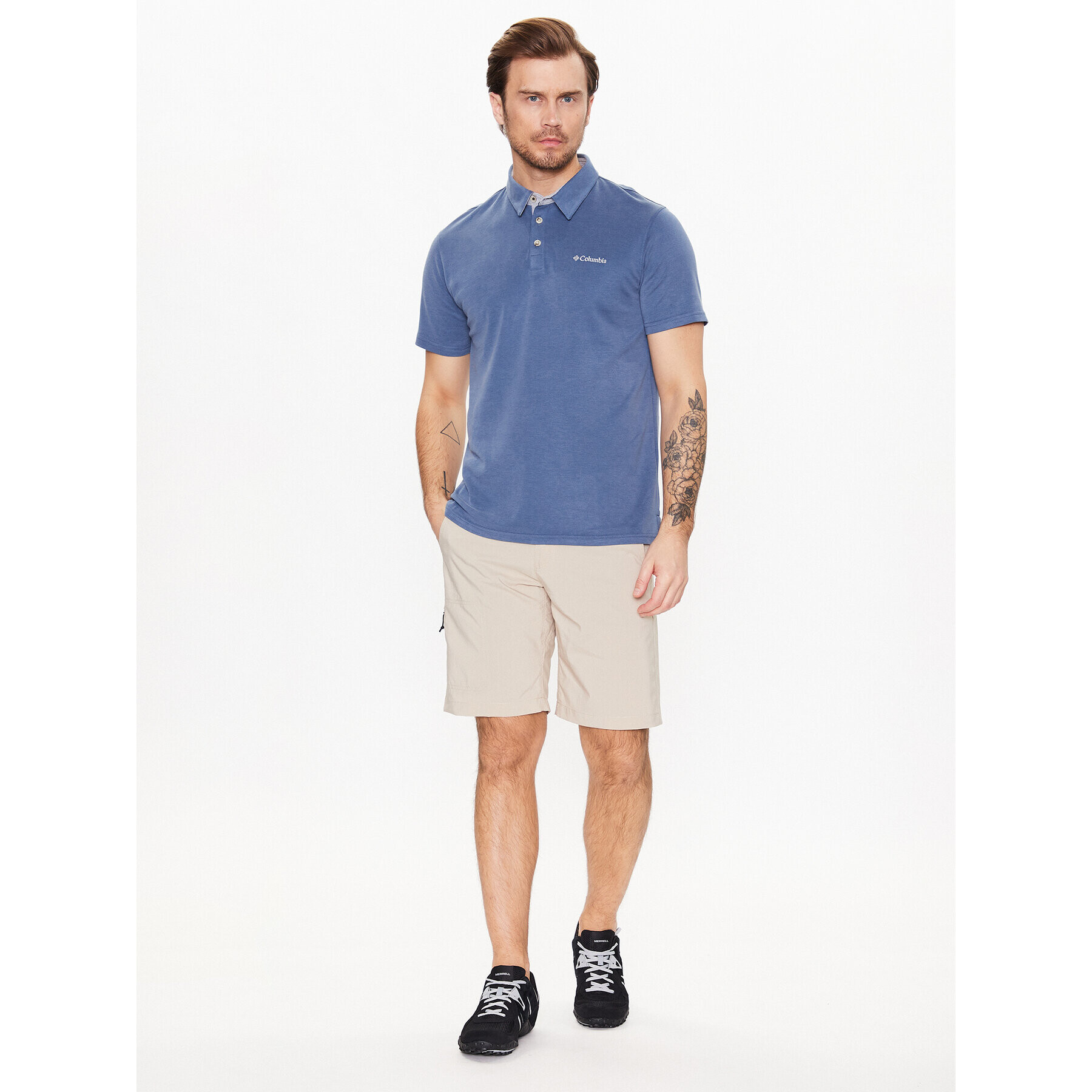 Columbia Tricou polo Melson Point 1772721 Albastru Regular Fit - Pled.ro