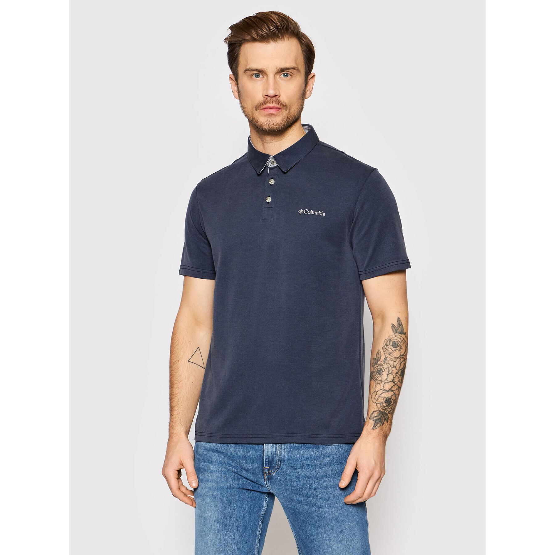 Columbia Tricou polo Nelson Point 1772721 Albastru Regular Fit - Pled.ro