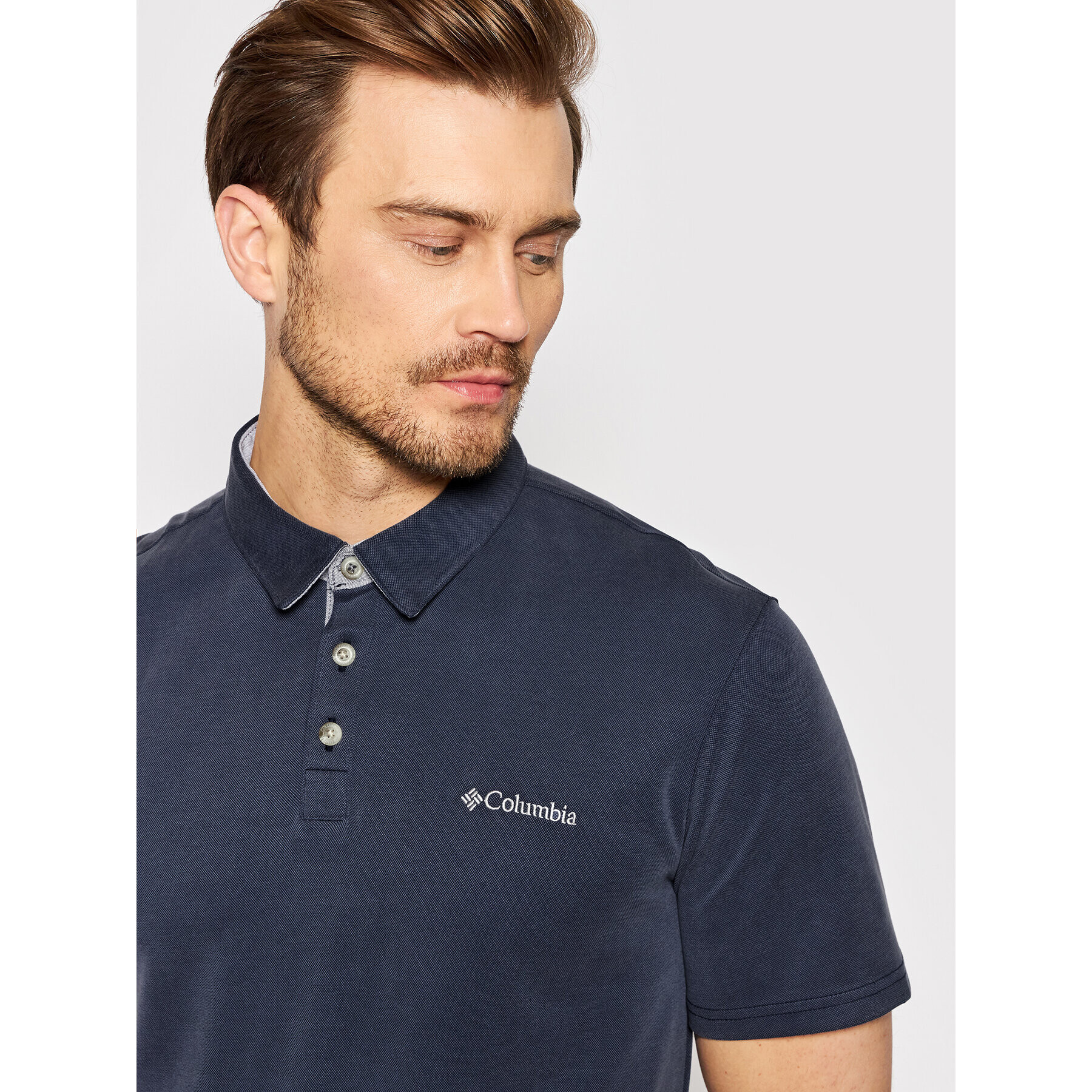 Columbia Tricou polo Nelson Point 1772721 Albastru Regular Fit - Pled.ro