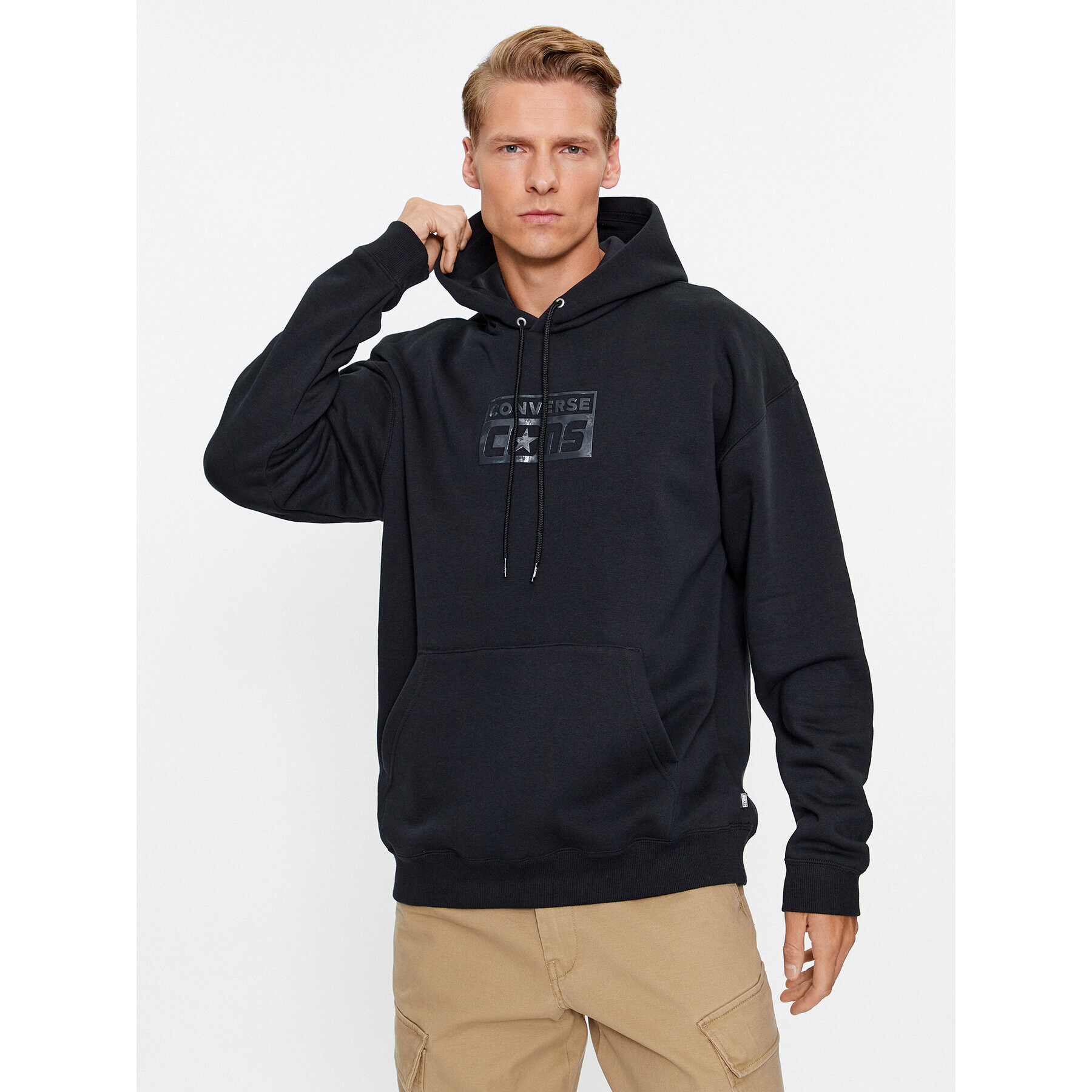 Converse Bluză Cons Hoodie Bb 10024013-A02 Negru Regular Fit - Pled.ro