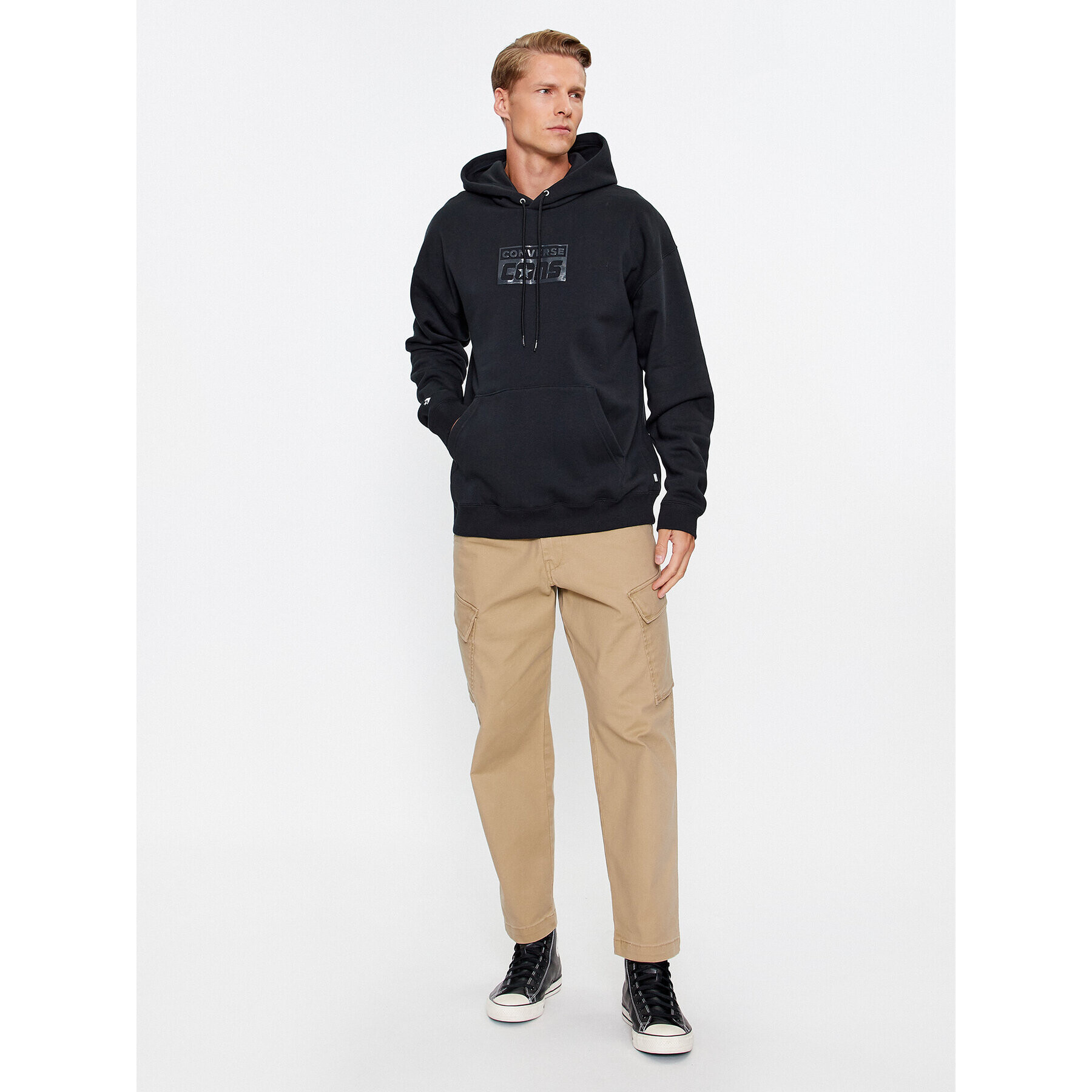 Converse Bluză Cons Hoodie Bb 10024013-A02 Negru Regular Fit - Pled.ro