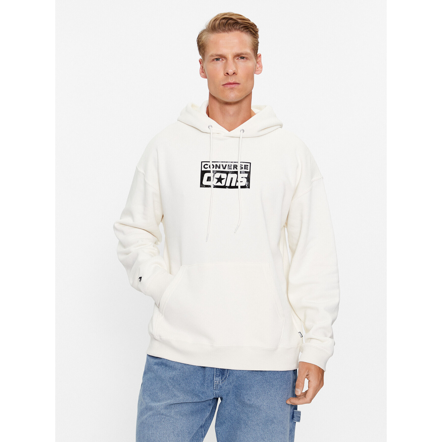 Converse Bluză Cons Hoodie Bb 10024013-A07 Écru Regular Fit - Pled.ro