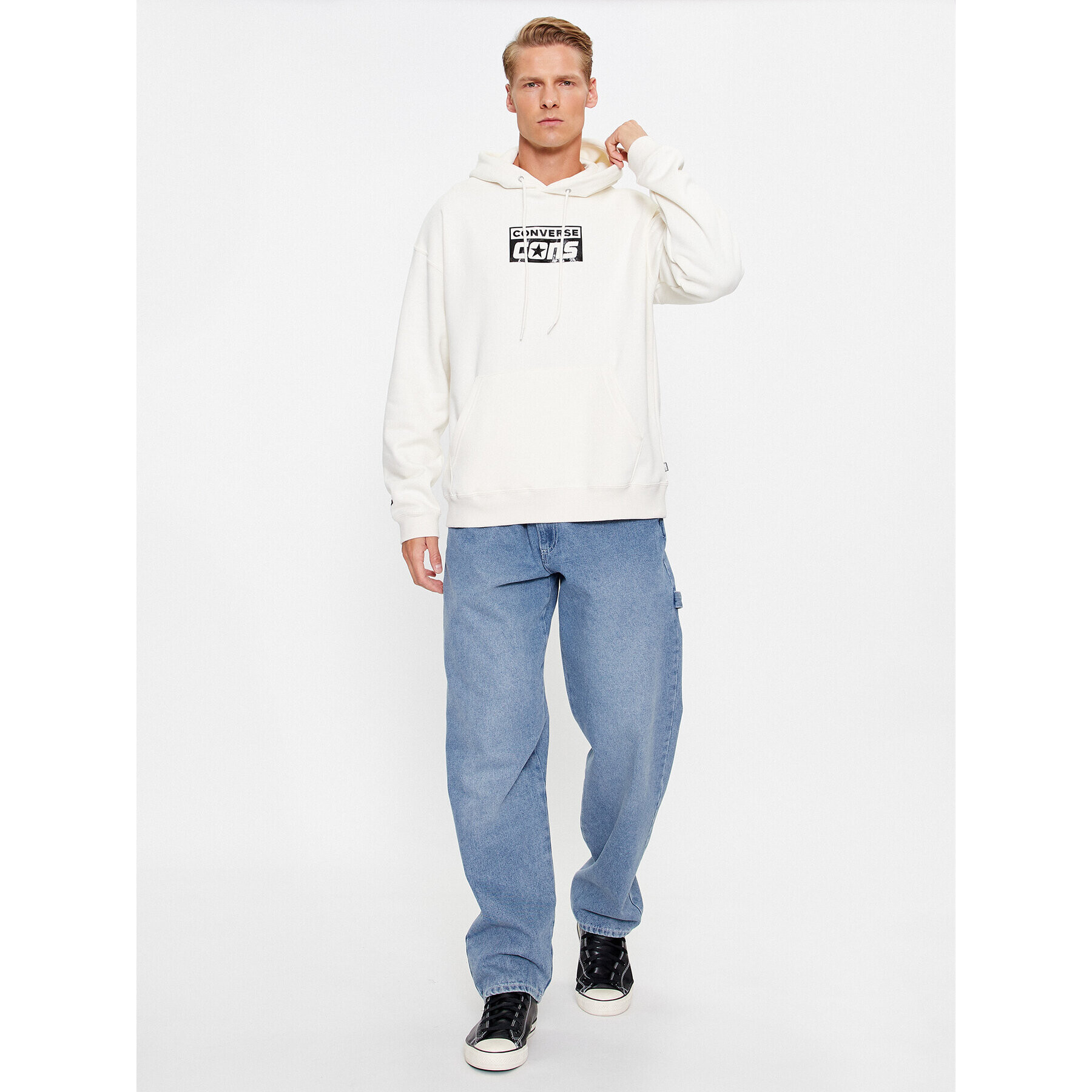 Converse Bluză Cons Hoodie Bb 10024013-A07 Écru Regular Fit - Pled.ro