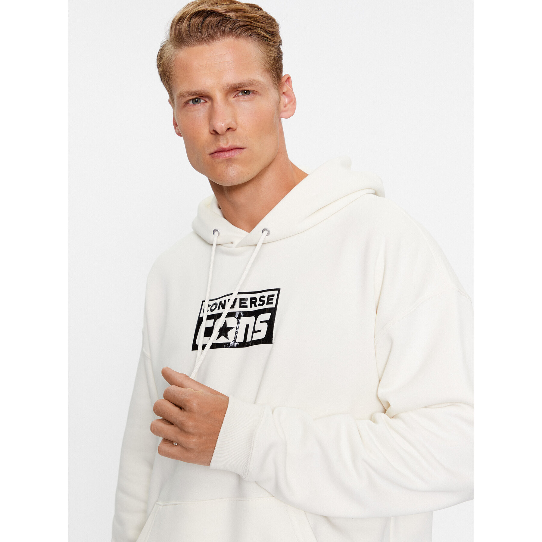 Converse Bluză Cons Hoodie Bb 10024013-A07 Écru Regular Fit - Pled.ro