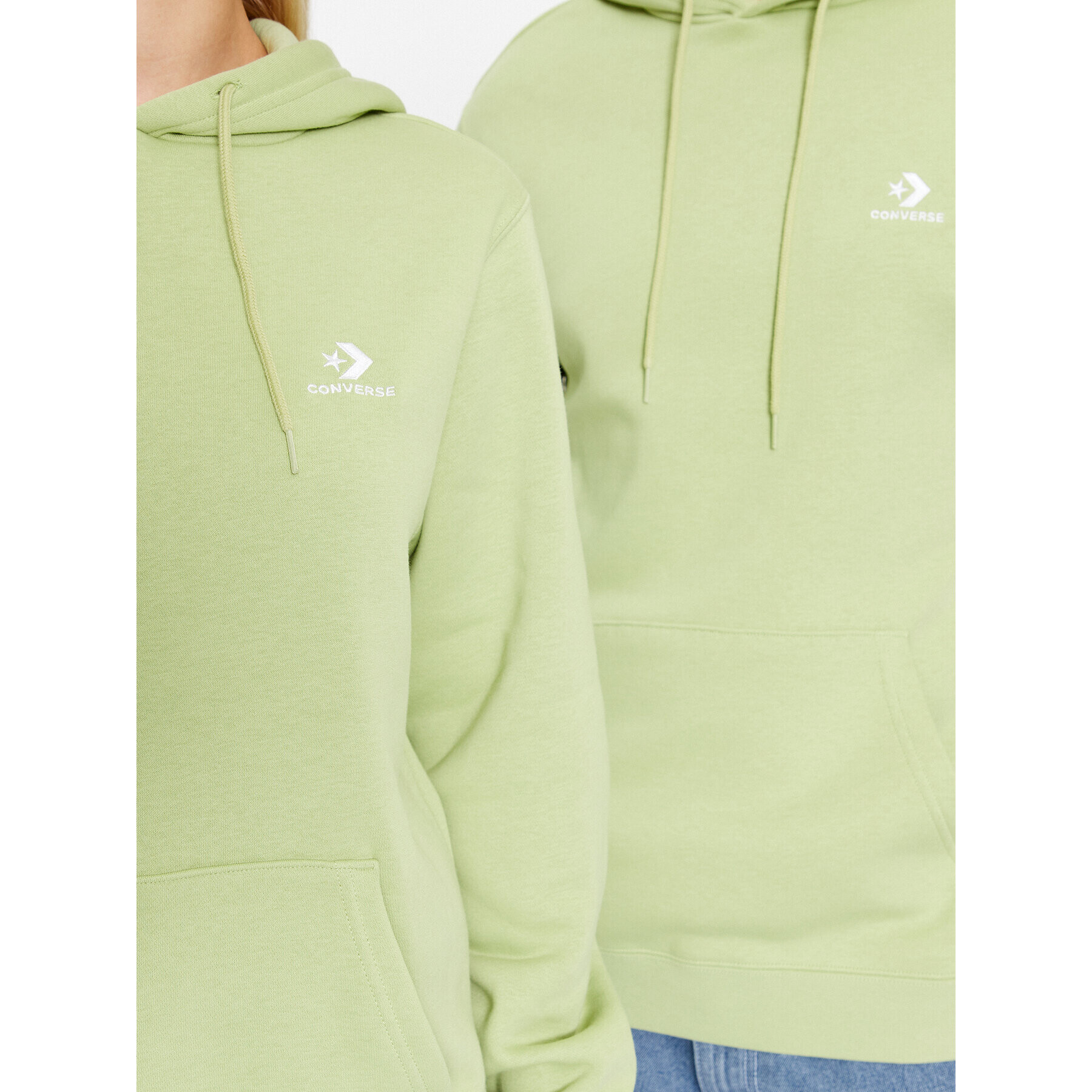 Converse Bluză Standard Fit Left Chest Star Chev Emb Hoodie Bb 10024509-A22 Verde Regular Fit - Pled.ro