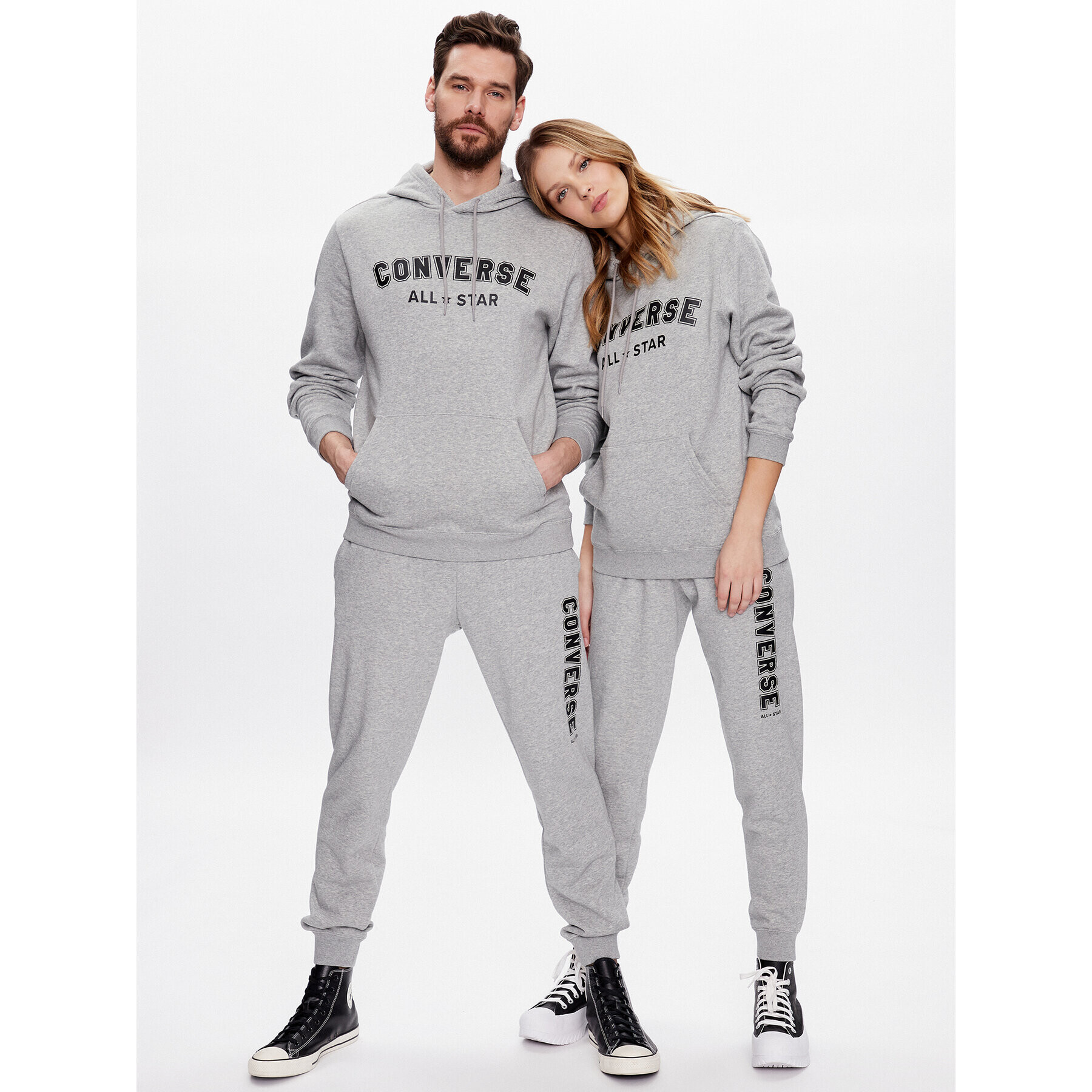 Converse Bluză Unisex 10025411-A04 Gri Standard Fit - Pled.ro