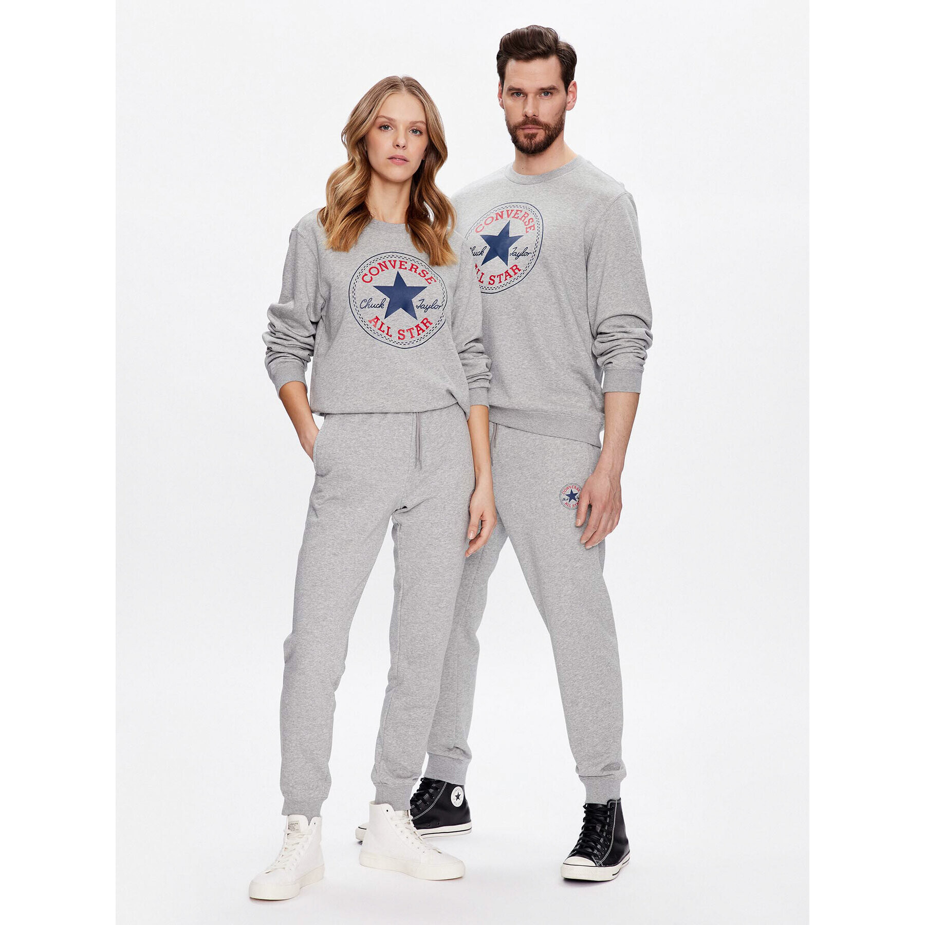 Converse Bluză Unisex 10025471-A03 Gri Standard Fit - Pled.ro