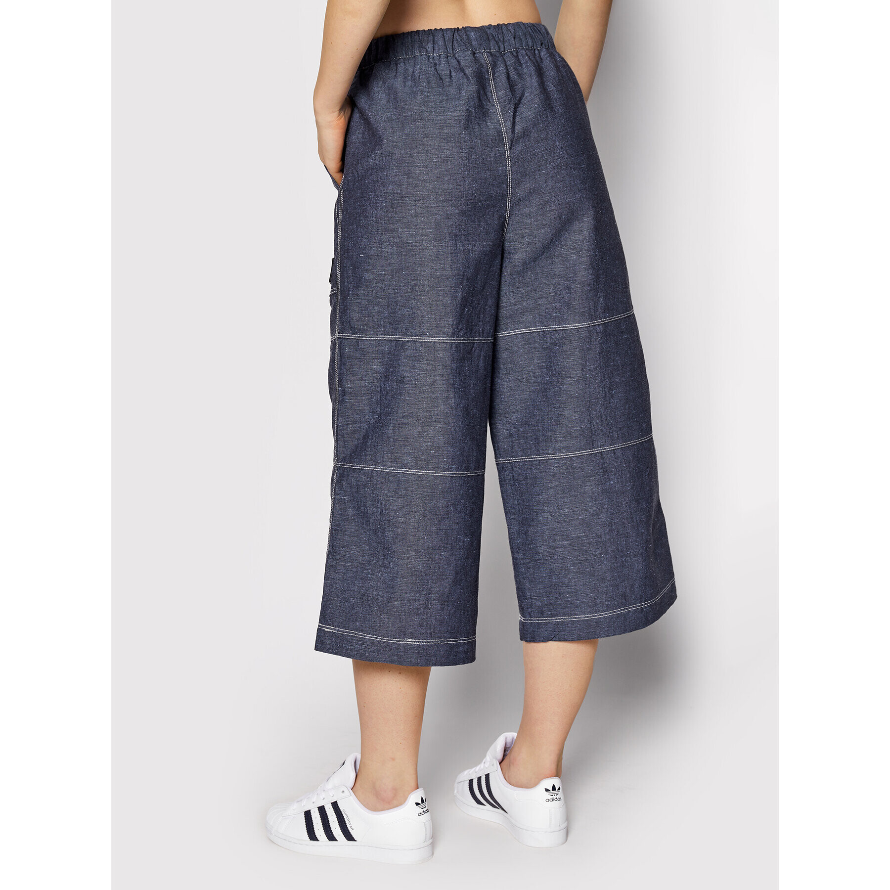 Converse Pantaloni culotte Chambray 10023201-A02 Bleumarin Relaxed Fit - Pled.ro