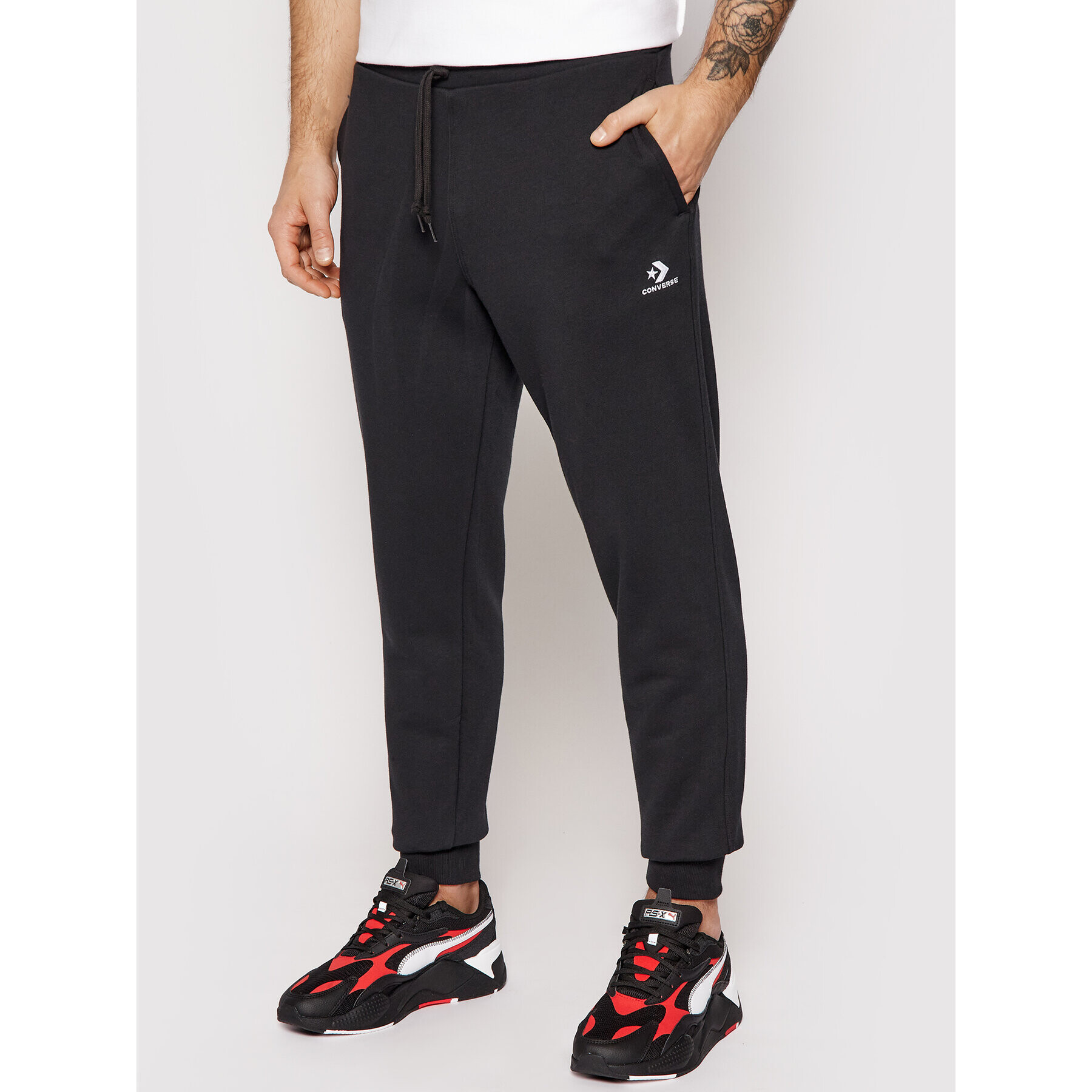 Converse Pantaloni trening 10020369-A01 Negru Regular Fit - Pled.ro