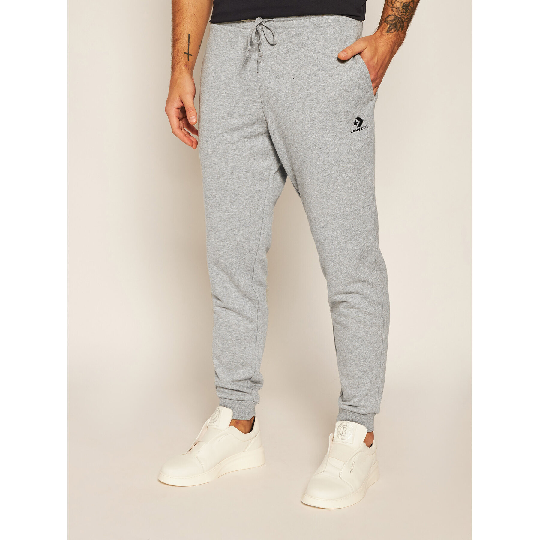 Converse Pantaloni trening 10020369-A02 Gri Regular Fit - Pled.ro