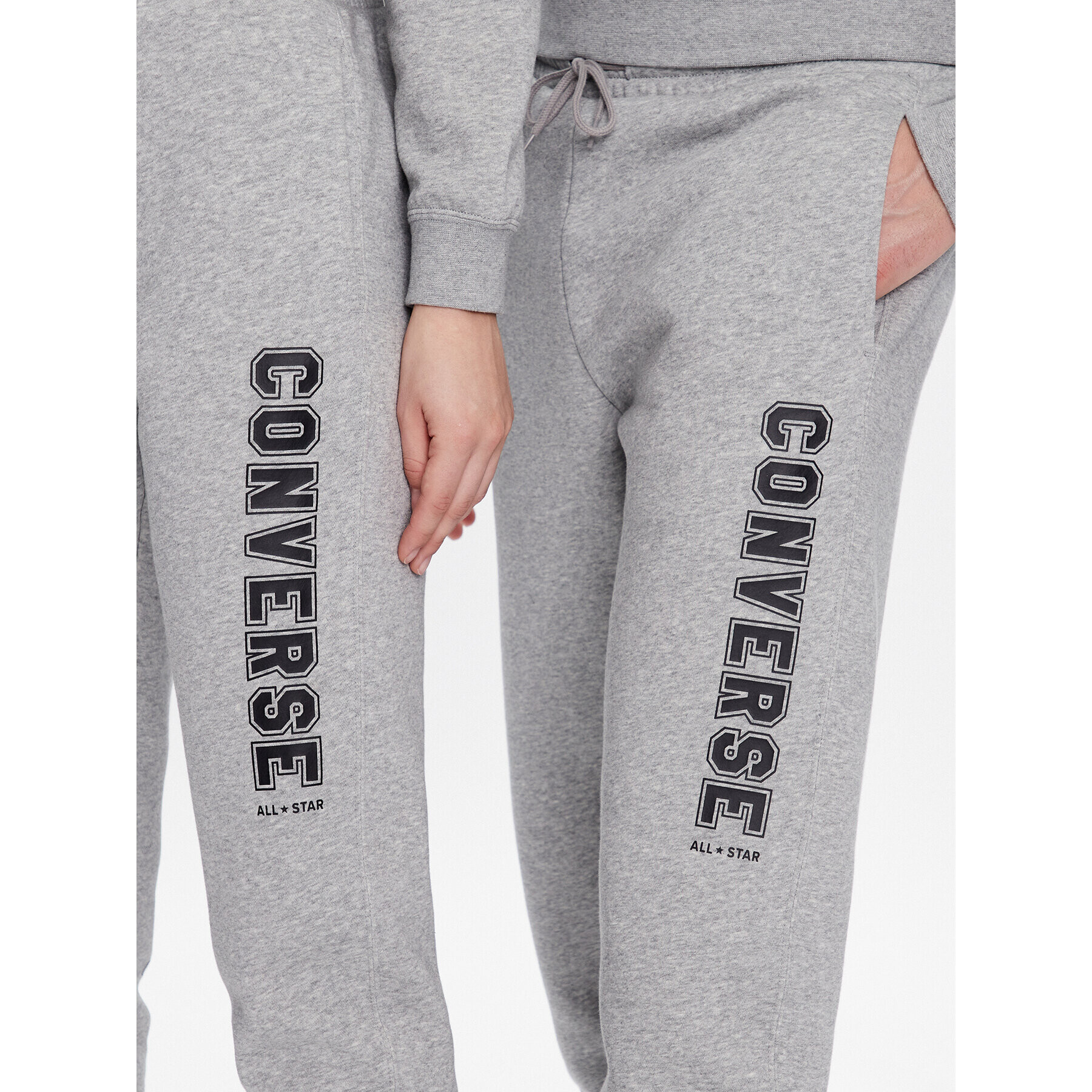 Converse Pantaloni trening Unisex 10025410-A03 Gri Standard Fit - Pled.ro