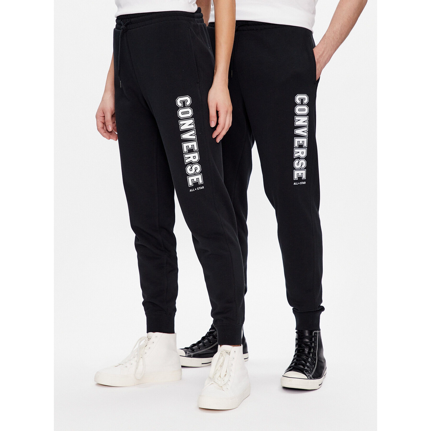 Converse Pantaloni trening Unisex All Star Single Screen Print 10024569-A01 Negru Standard Fit - Pled.ro