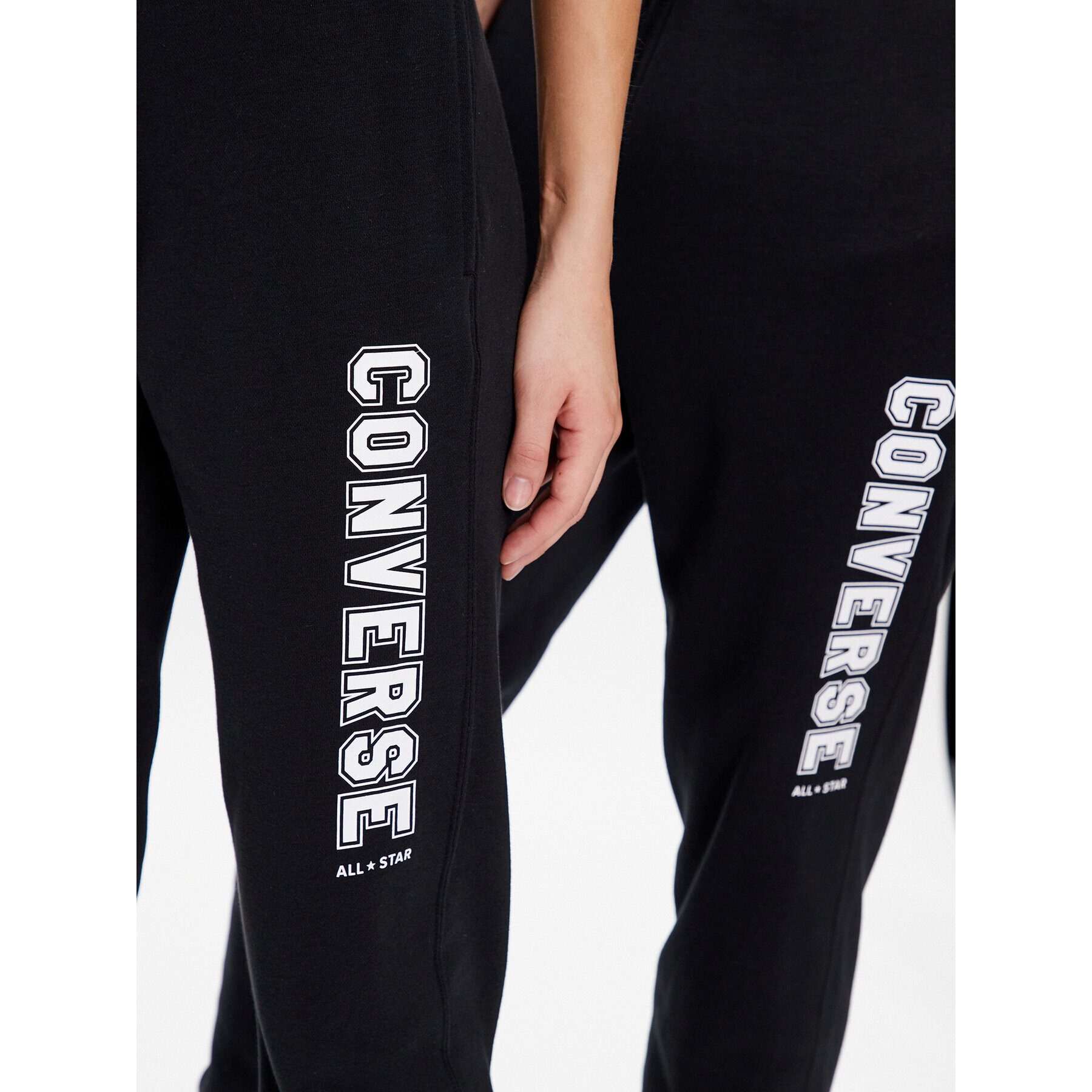 Converse Pantaloni trening Unisex All Star Single Screen Print 10024569-A01 Negru Standard Fit - Pled.ro