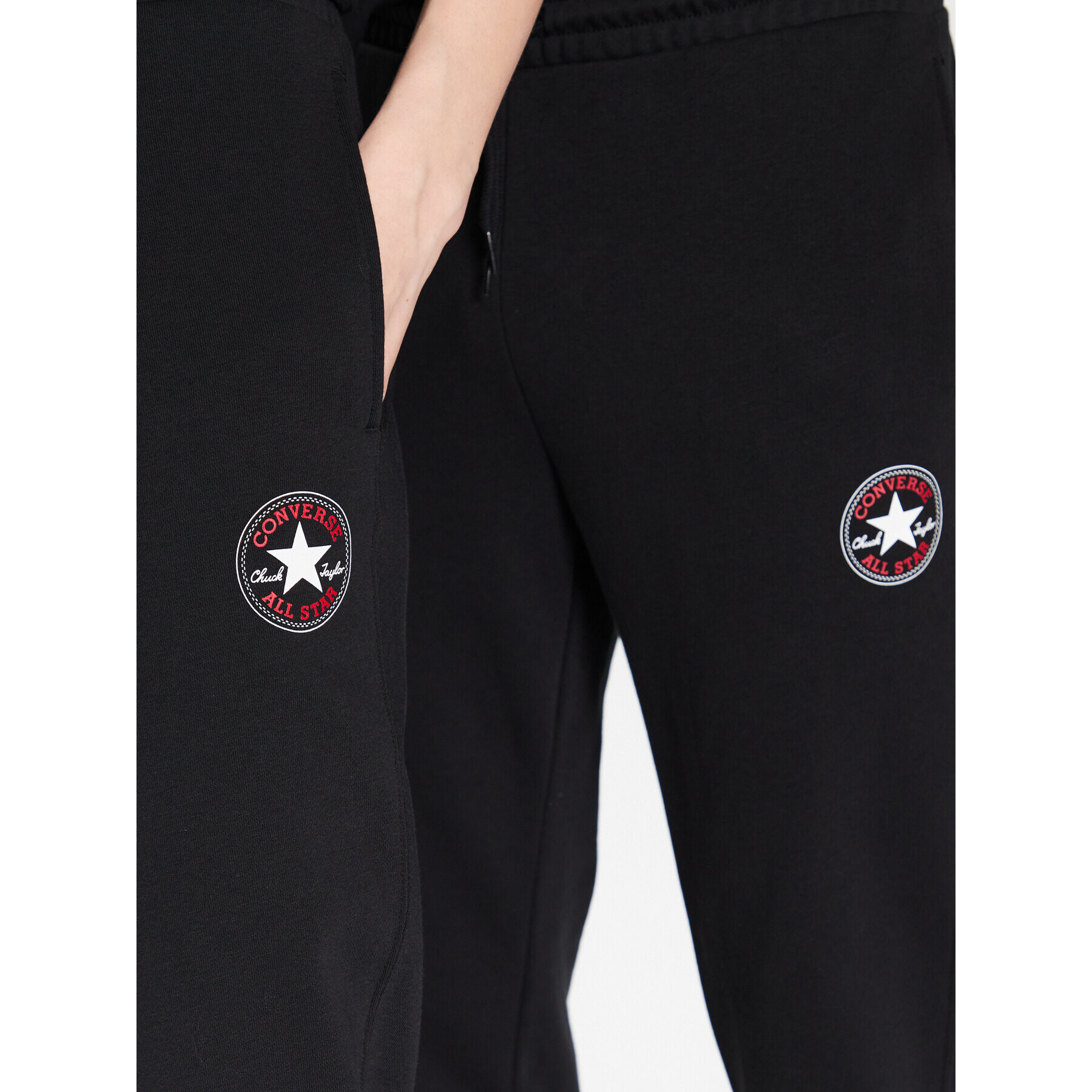 Converse Pantaloni trening Unisex Go-To All Star Patch 10024947-A01 Negru Regular Fit - Pled.ro