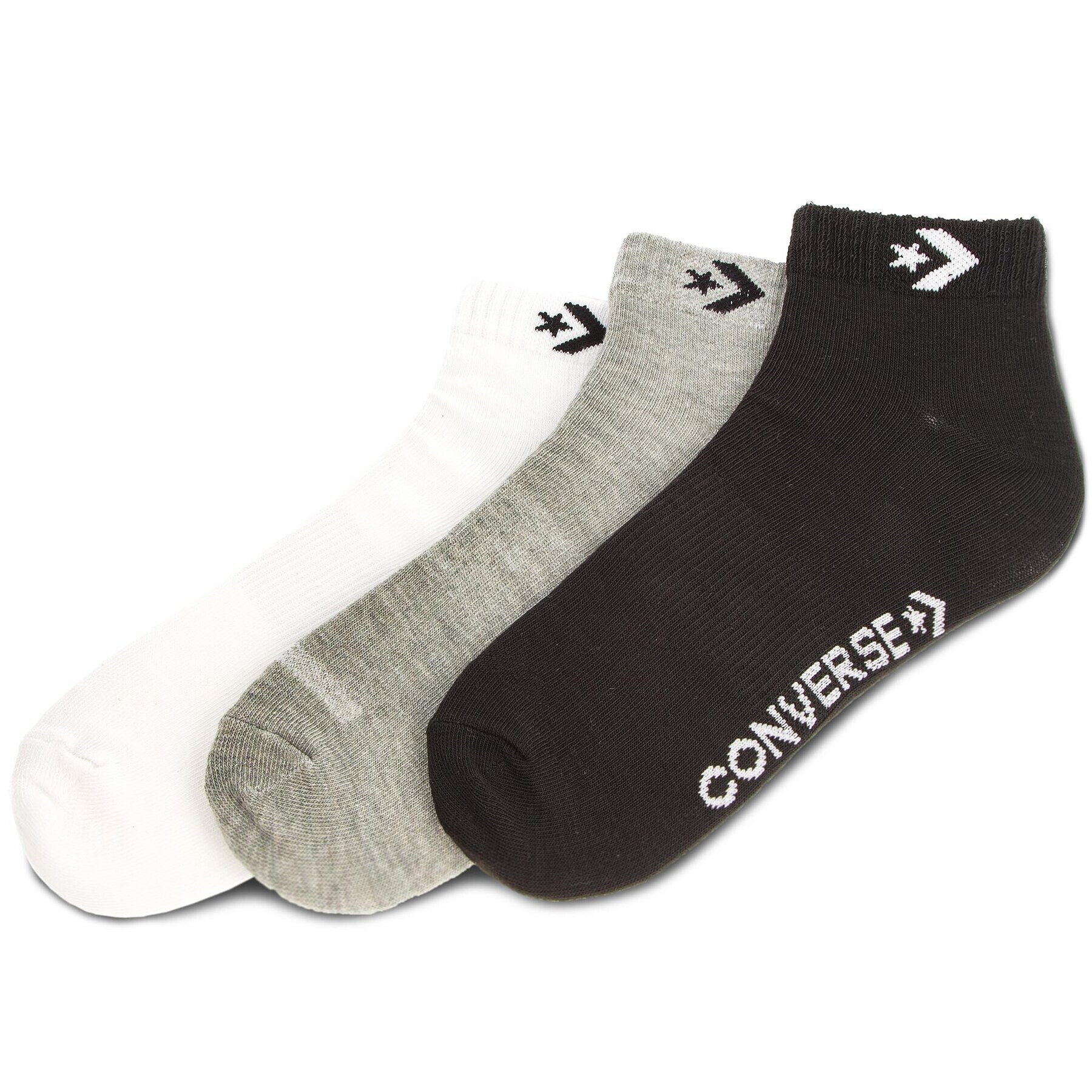 Converse Set de 3 perechi de șosete joase unisex E746A-3010 Alb - Pled.ro