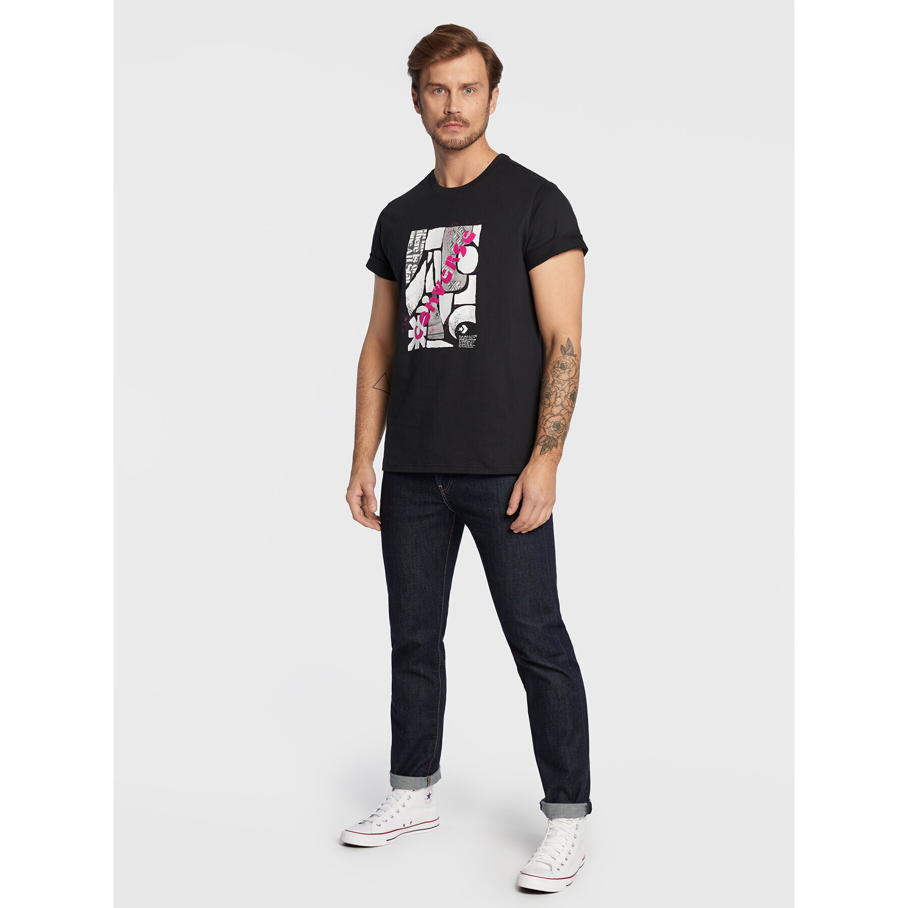 Converse Tricou 10023992-A01 Negru Standard Fit - Pled.ro