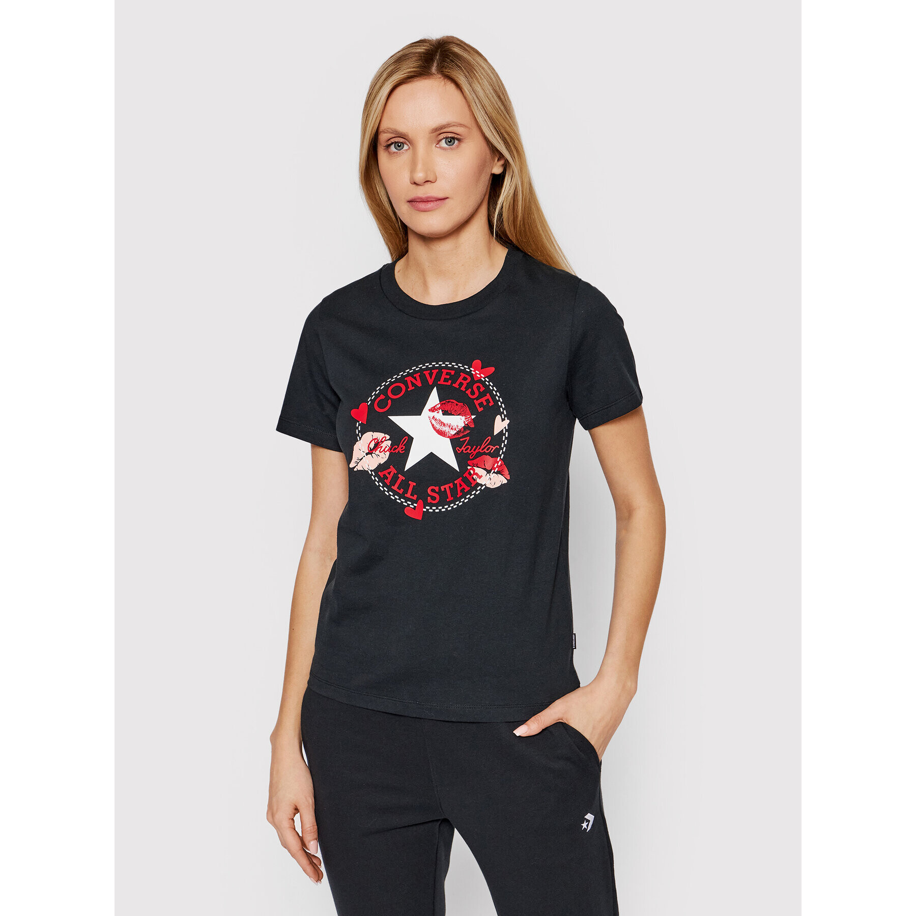 Converse Tricou 10024035-A01 Negru Standard Fit - Pled.ro