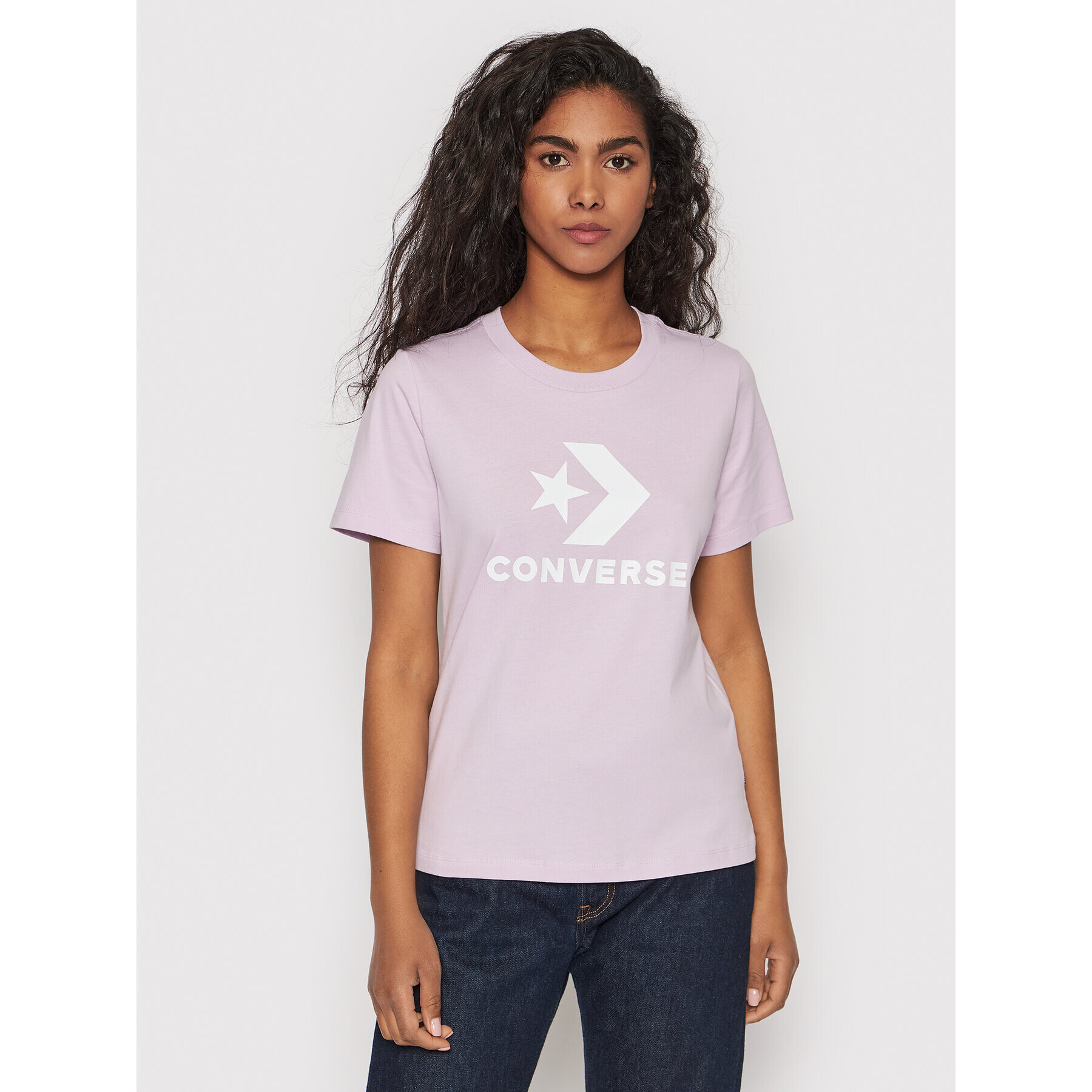 Converse Tricou Boosted Star Chevron Crew Neck 10018569-A38 Violet Standard Fit - Pled.ro