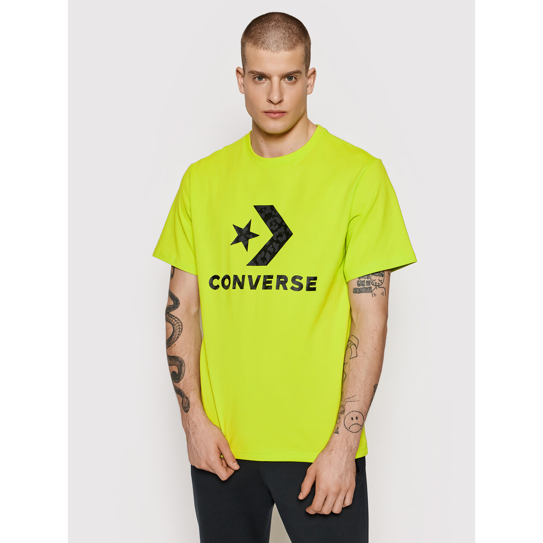 Converse Tricou Cheeta Star Chevron 10023444-A02 Verde Regular Fit - Pled.ro