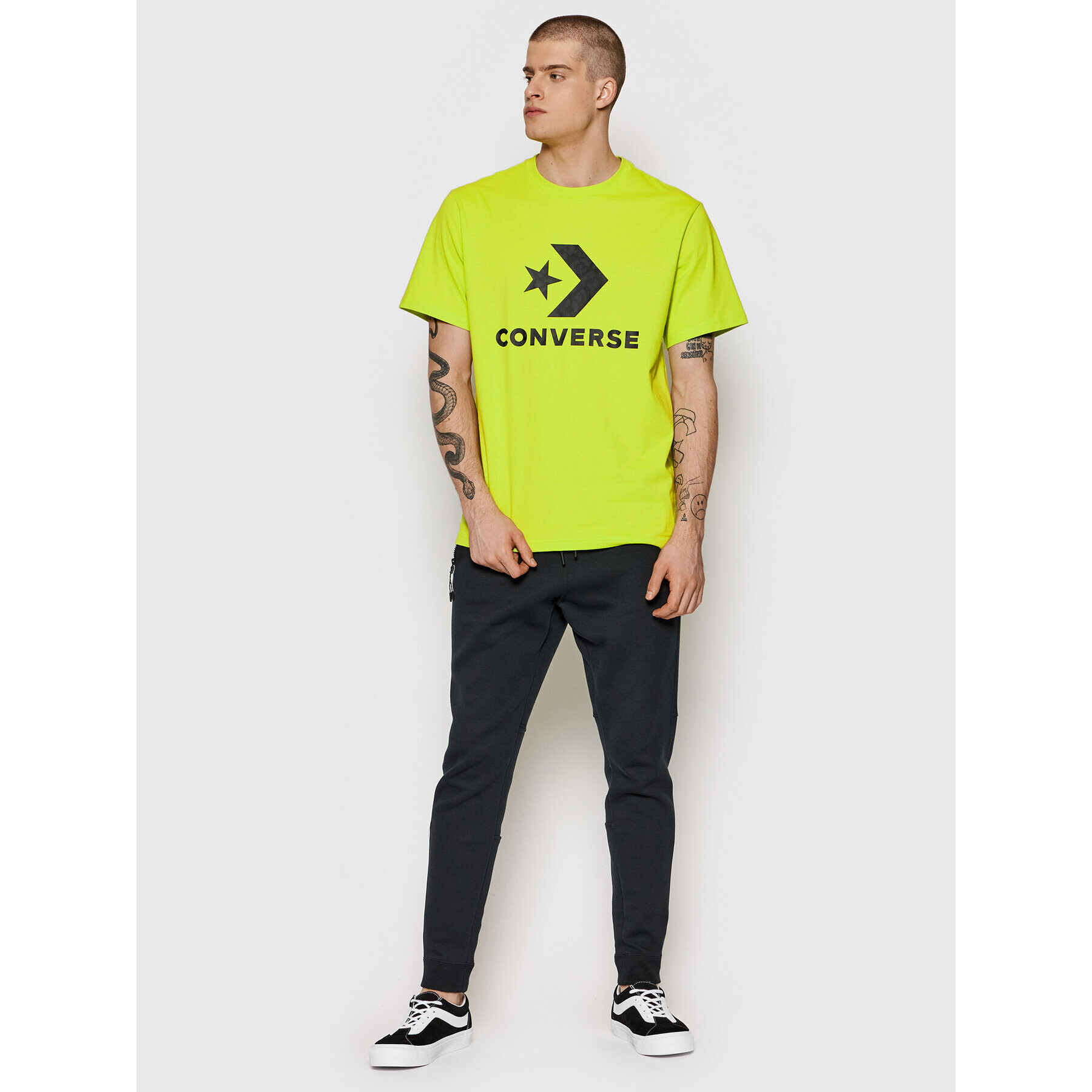 Converse Tricou Cheeta Star Chevron 10023444-A02 Verde Regular Fit - Pled.ro