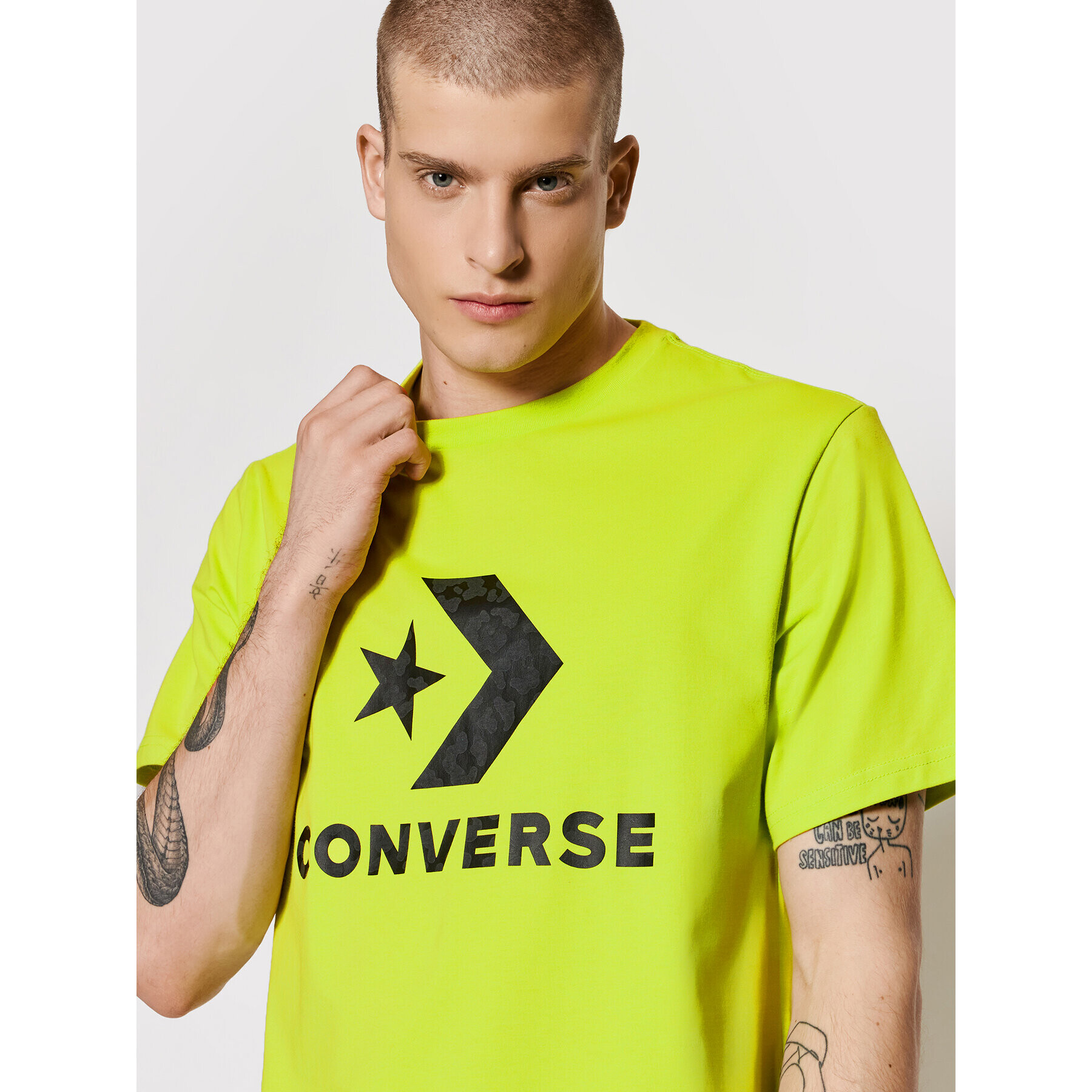 Converse Tricou Cheeta Star Chevron 10023444-A02 Verde Regular Fit - Pled.ro