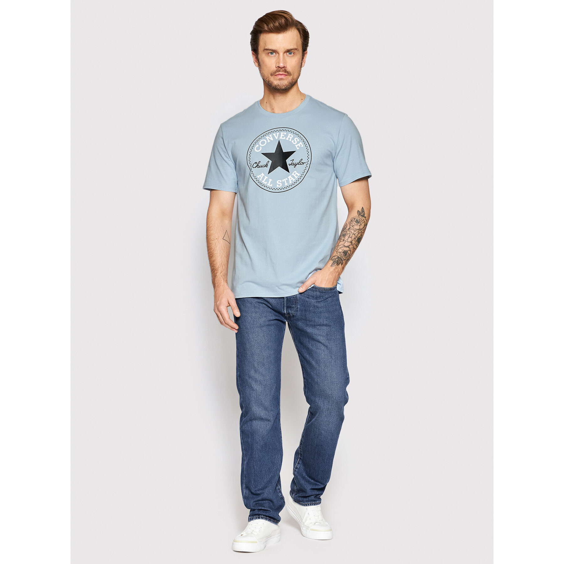 Converse Tricou Chuck Patch 10007887-A58 Albastru Standard Fit - Pled.ro