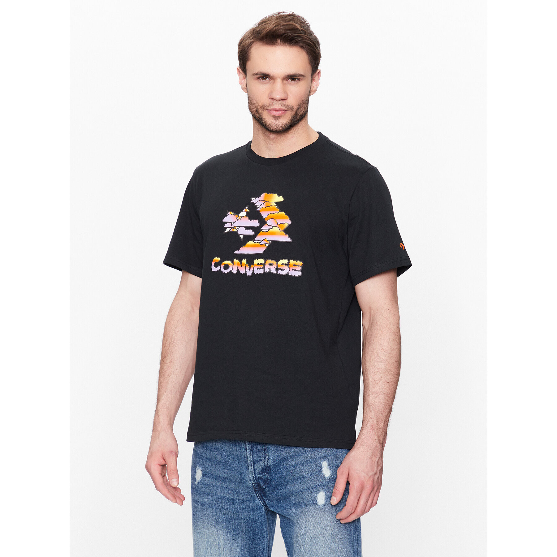 Converse Tricou Cloud Sky 10024587-A02 Negru Standard Fit - Pled.ro