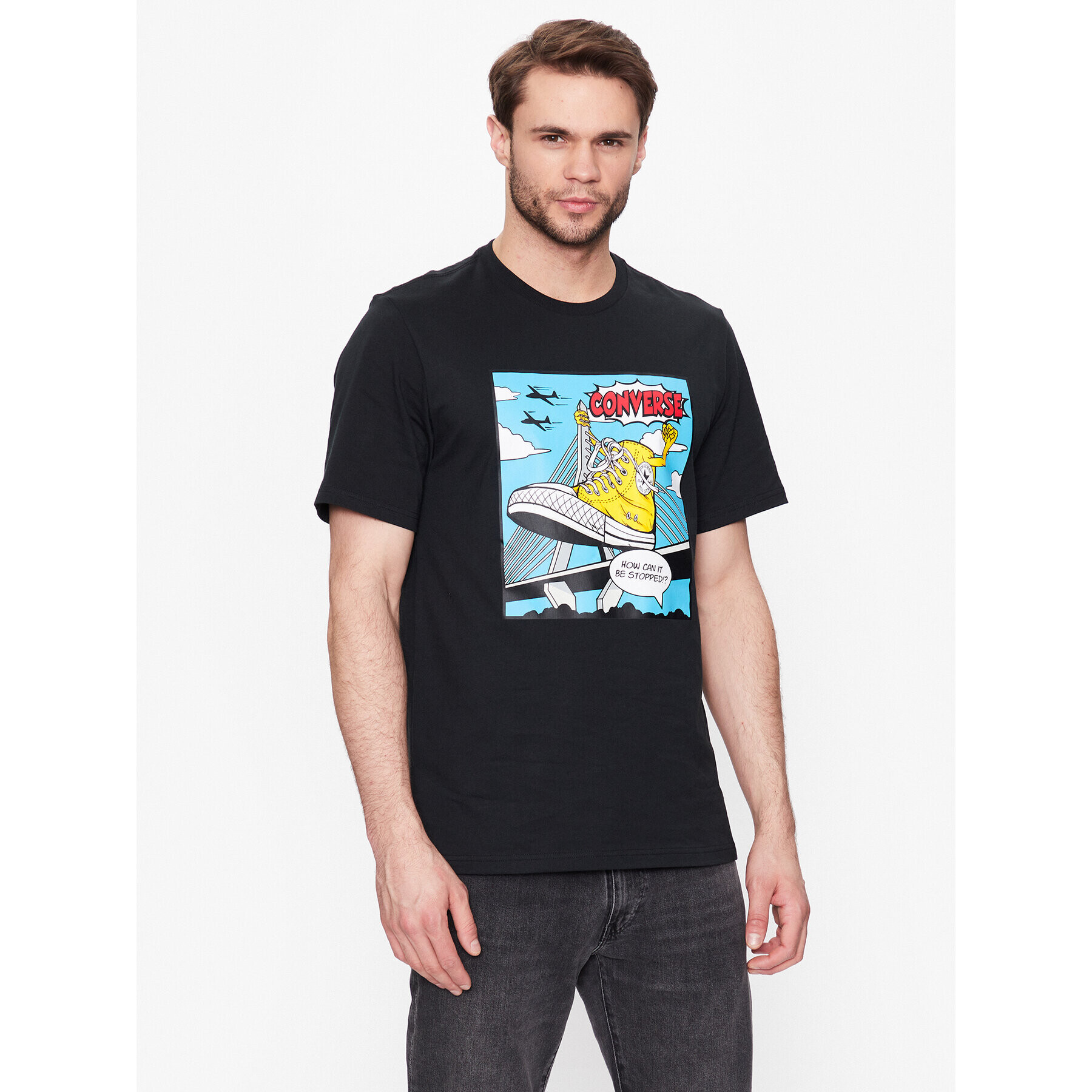 Converse Tricou Comic 10025060-A02 Negru Standard Fit - Pled.ro