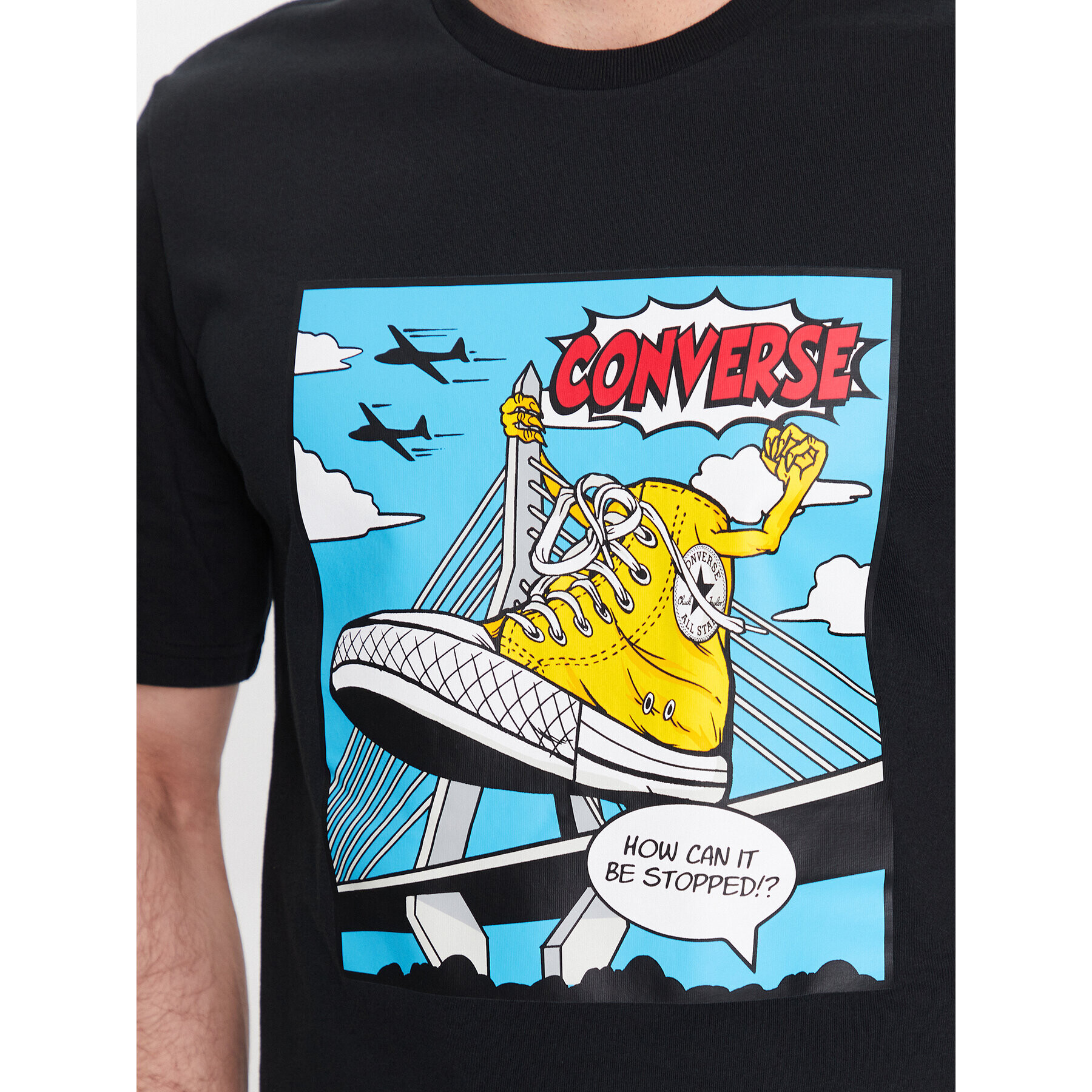 Converse Tricou Comic 10025060-A02 Negru Standard Fit - Pled.ro