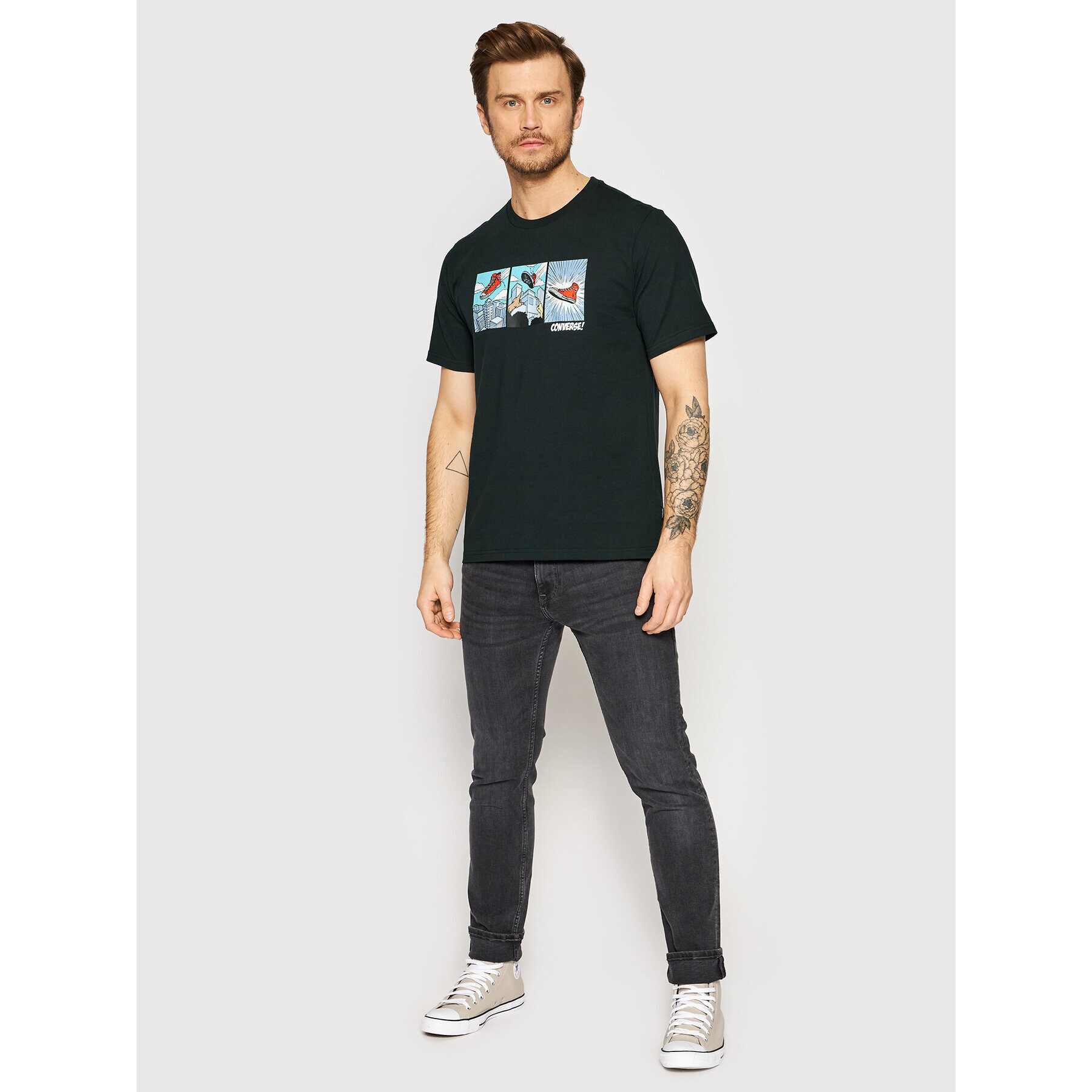 Converse Tricou Comic Graphic 10022936-A02 Negru Regular Fit - Pled.ro