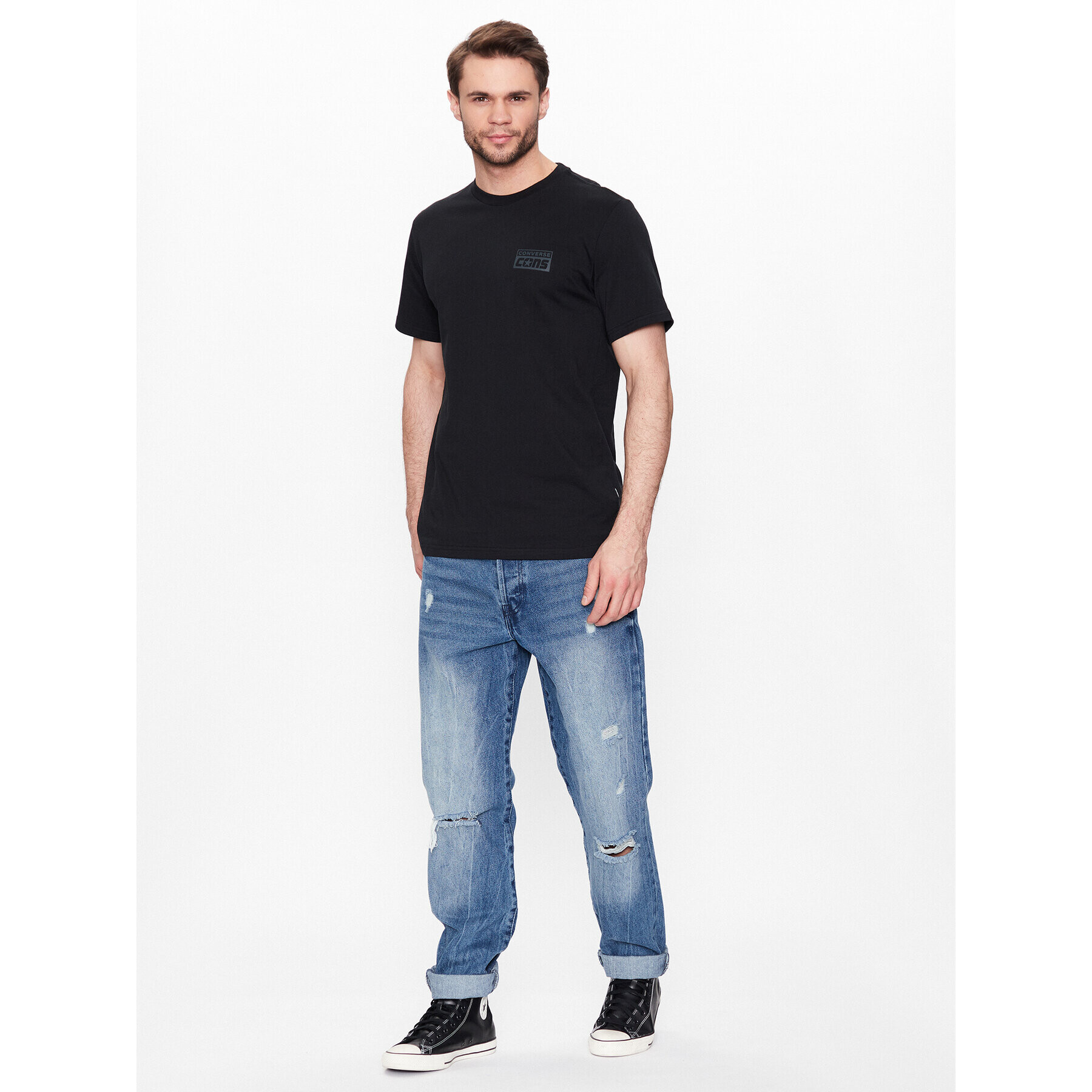 Converse Tricou Cons 10021134-A11 Negru Regular Fit - Pled.ro