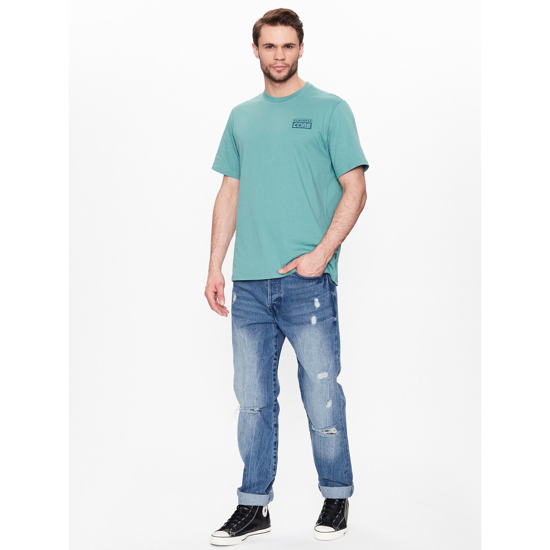 Converse Tricou Cons 10021134-A15 Verde Regular Fit - Pled.ro