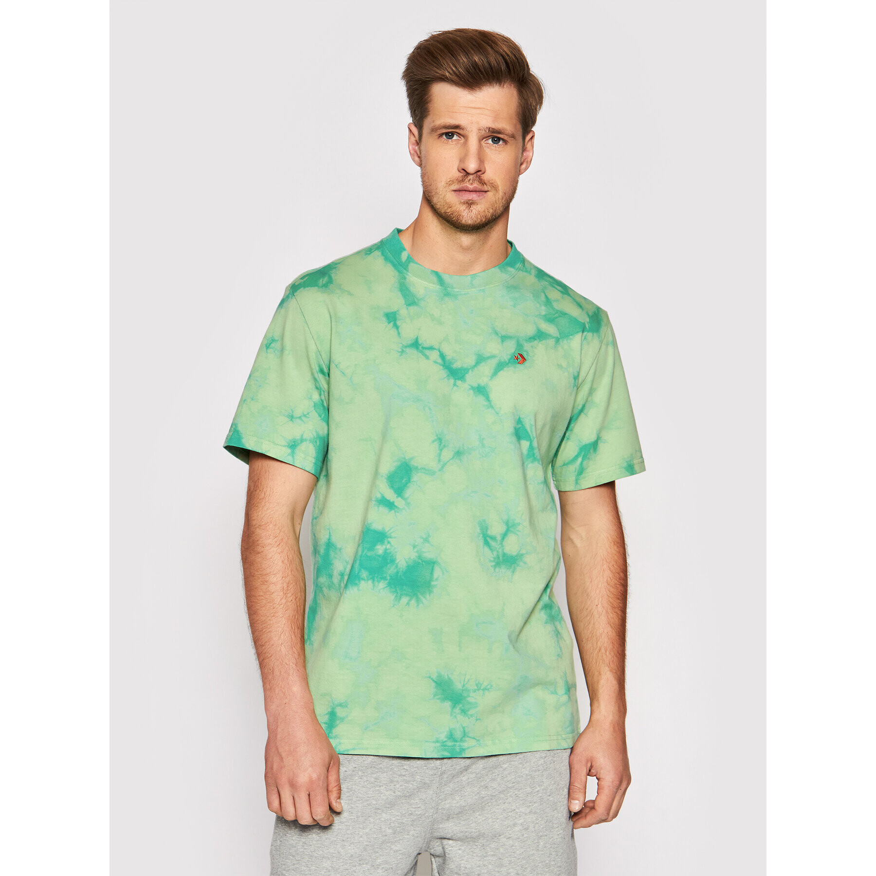 Converse Tricou Marble Cut And Sew Tee 10021490-A01 Verde Loose Fit - Pled.ro