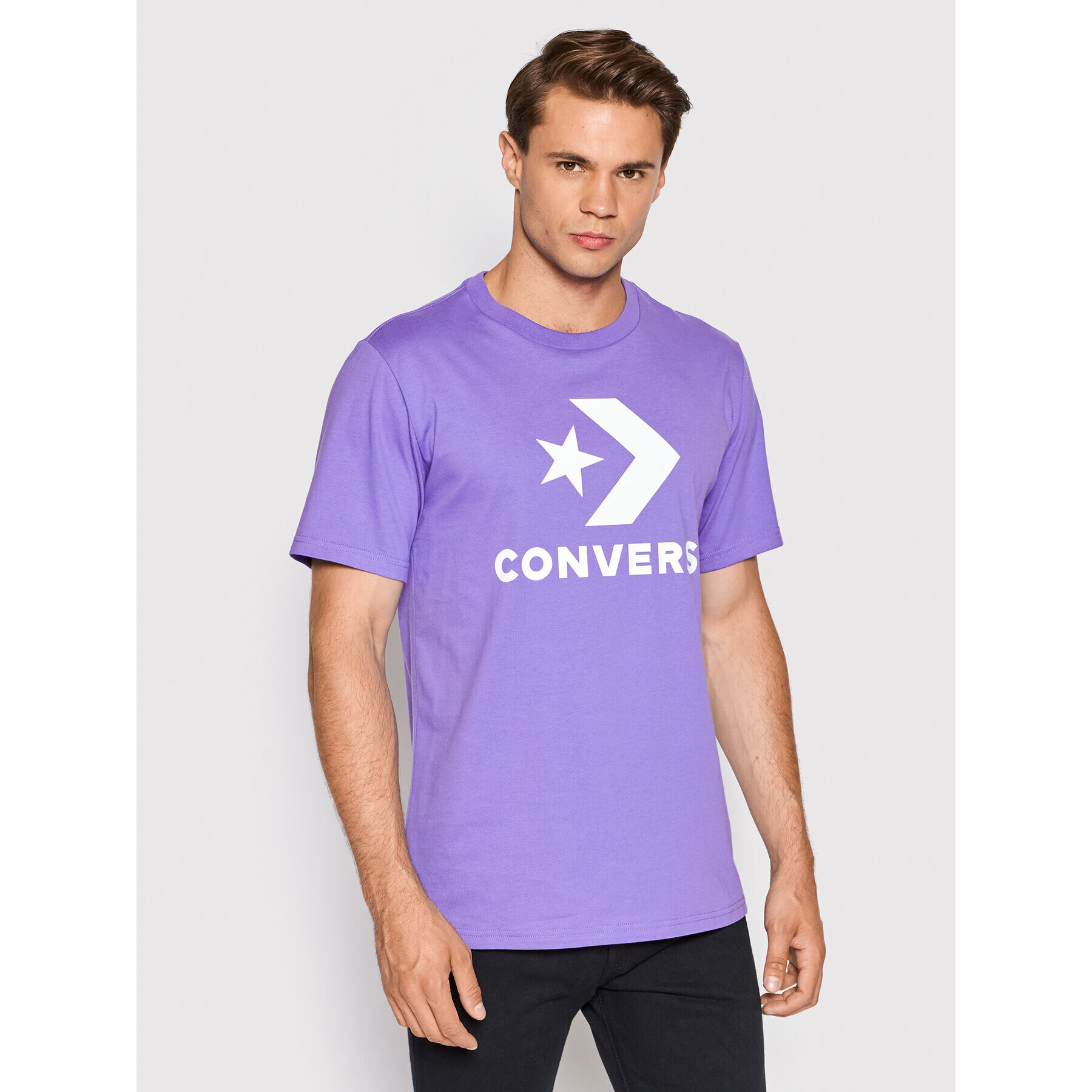 Converse Tricou Star Chevron 10018568-A31 Violet Standard Fit - Pled.ro